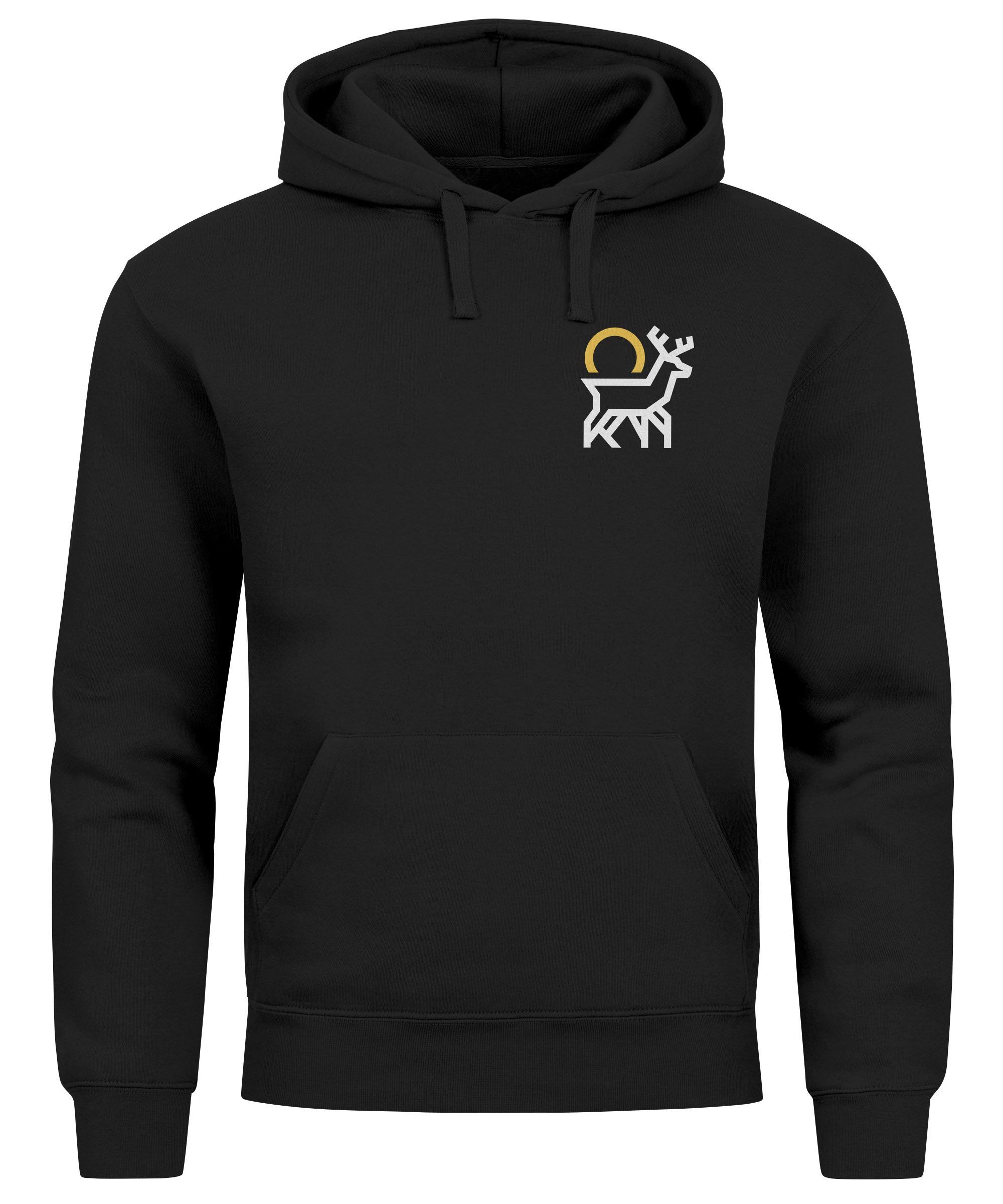 Hoodie Hoodie Herren Hisch Print Aufdruck Logo Abstrakt Line-Art Outdoor