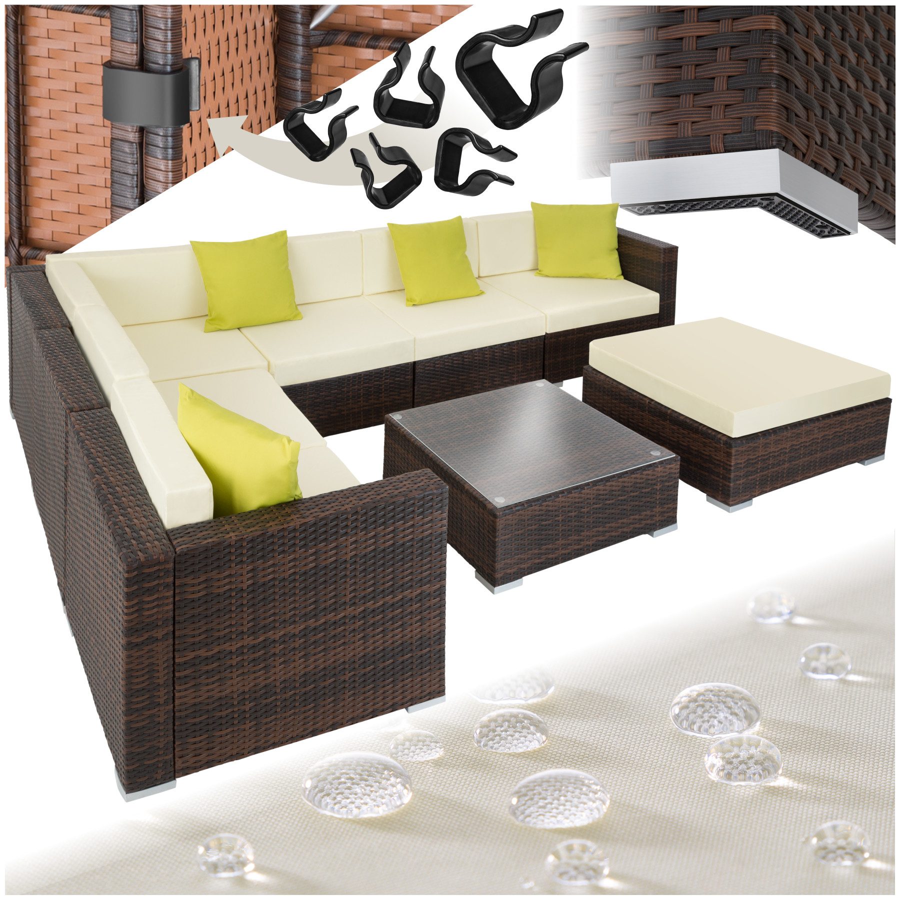 tectake Loungeset Rattan Lounge, (Set., 8-tlg), günstig online kaufen