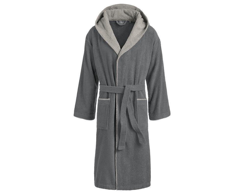 Egeria Unisex-Bademantel Cairo, Baumwolle, Kapuze, mit Kapuze und farbigen Akzenten