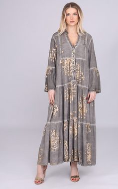 YC Fashion & Style Sommerkleid Vintage-Washed Maxikleid im Bohème-Stil Boho, Hippie, in Unifarbe