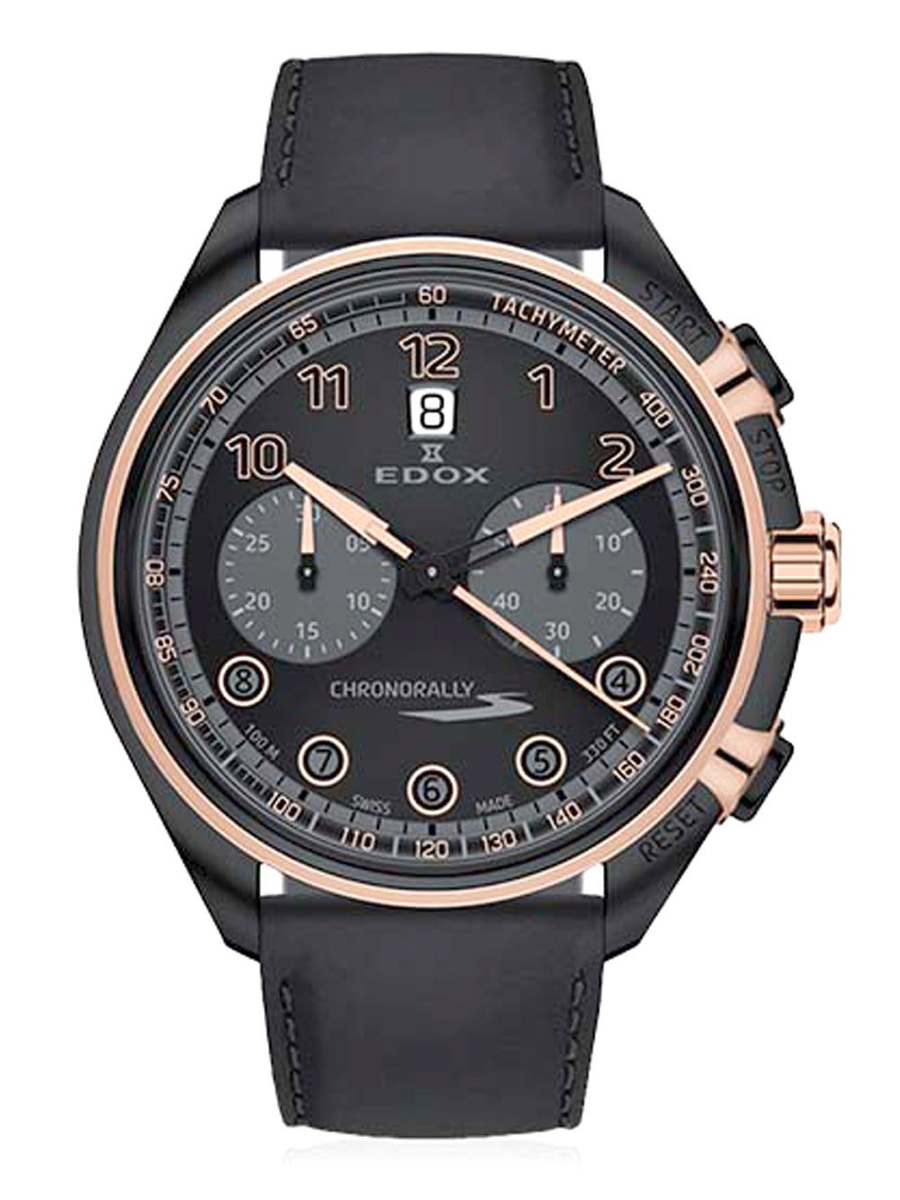 Edox Automatikuhr Swiss Made Chronorally S Chrono Saphirglas 08005-37NRCN-NNR