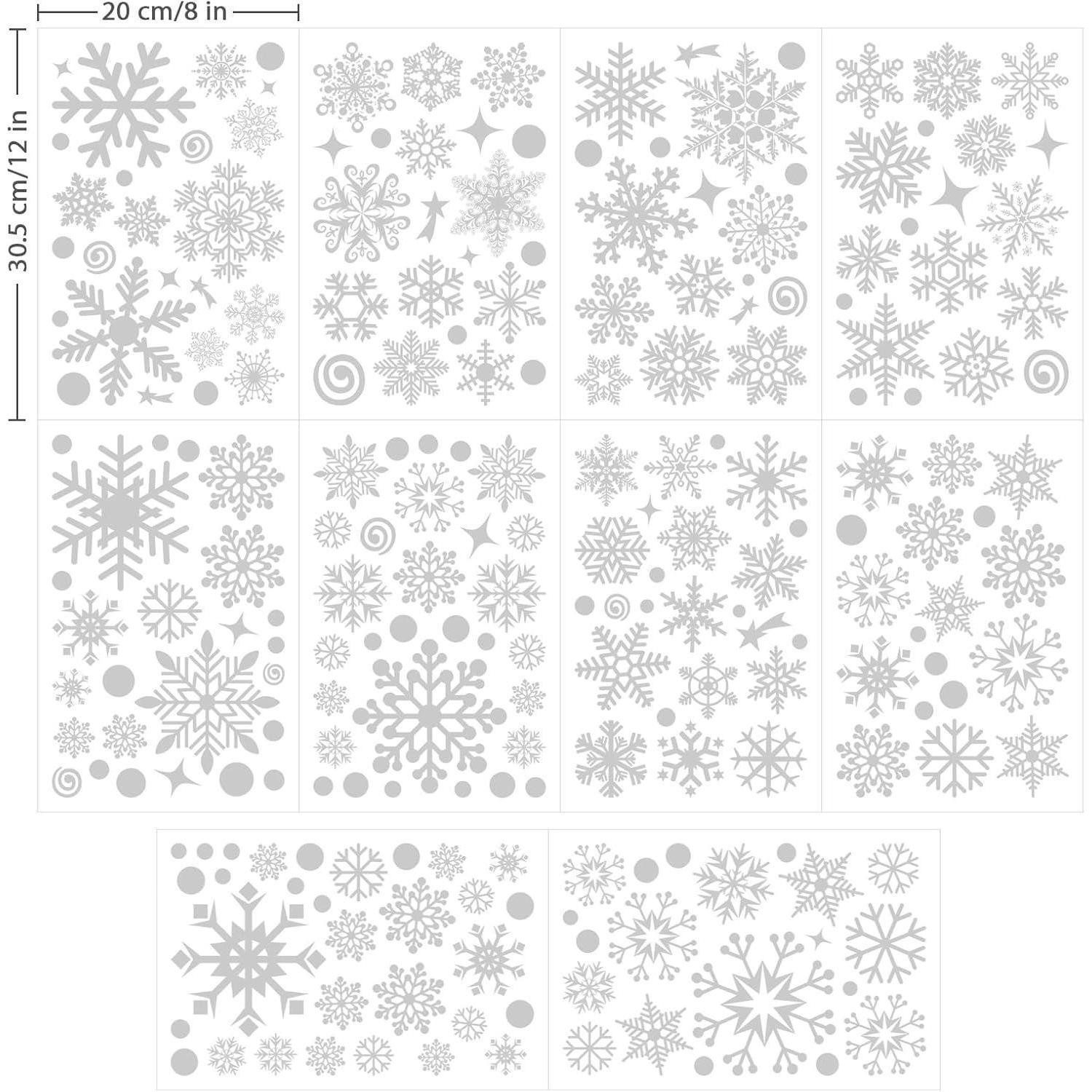 LuxusKollektion Fensterbild 230 Pcs Fensterbilder Weihnachten Selbstklebend Schneeflocken
