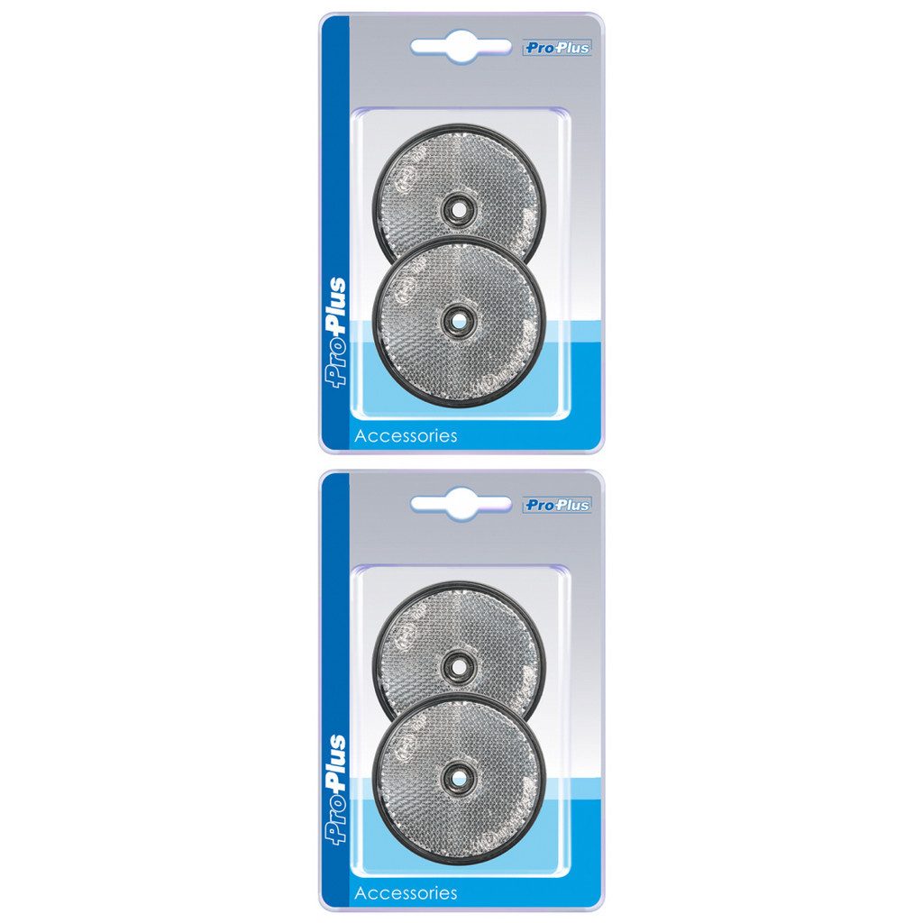 Anhänger 2 x Reflektor weiß 60mm Schraubbefestigung 2 Stück im Blister