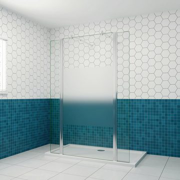 duschspa Duschwand ESG Walk in Trennwand mit Flipper-Panel Duschkabine Duschabtrennung, Einscheibensicherheitsglas, Sicherheitsglas, (Set), Glas, Nano Glas