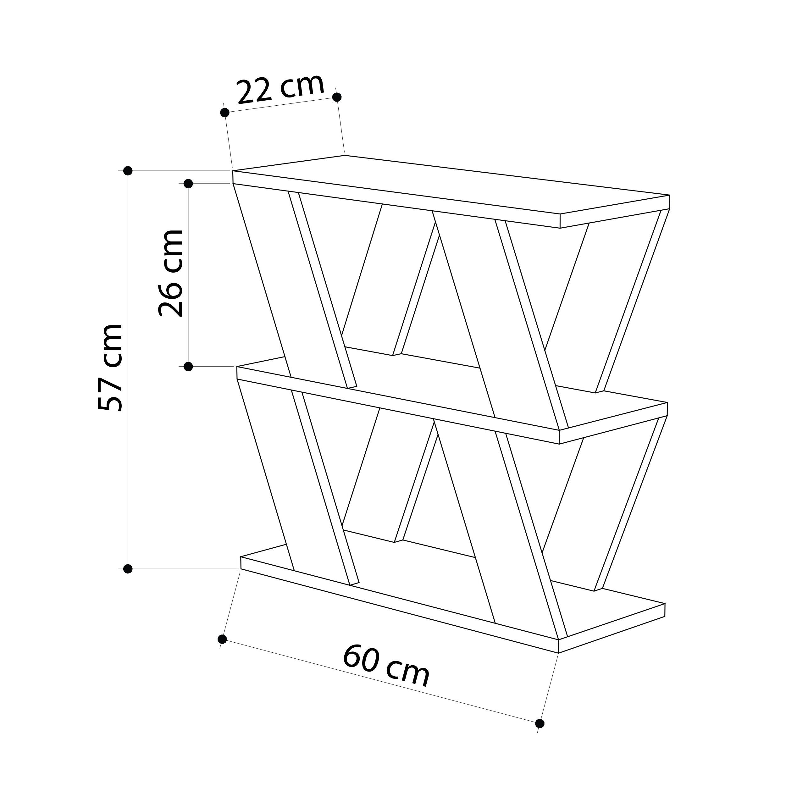 Decortie Beistelltisch Lazena, Modern Beistelltisch, Seite Ende Couchtisch, 60 x 21,2 x 55,4 cm – Bild 5 von 5