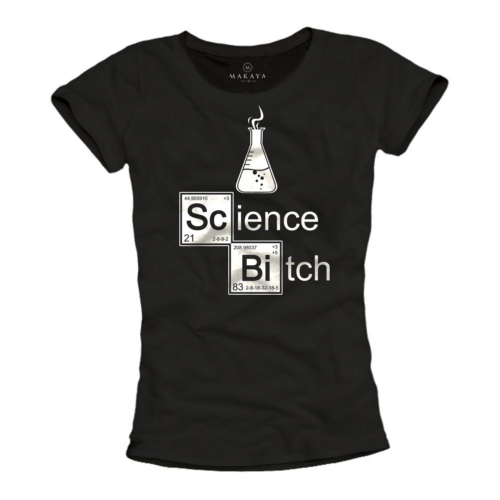 MAKAYA T-Shirt Damen Freche Lustige Uni Shirts Chemie Physik Science Print Top Witzig
