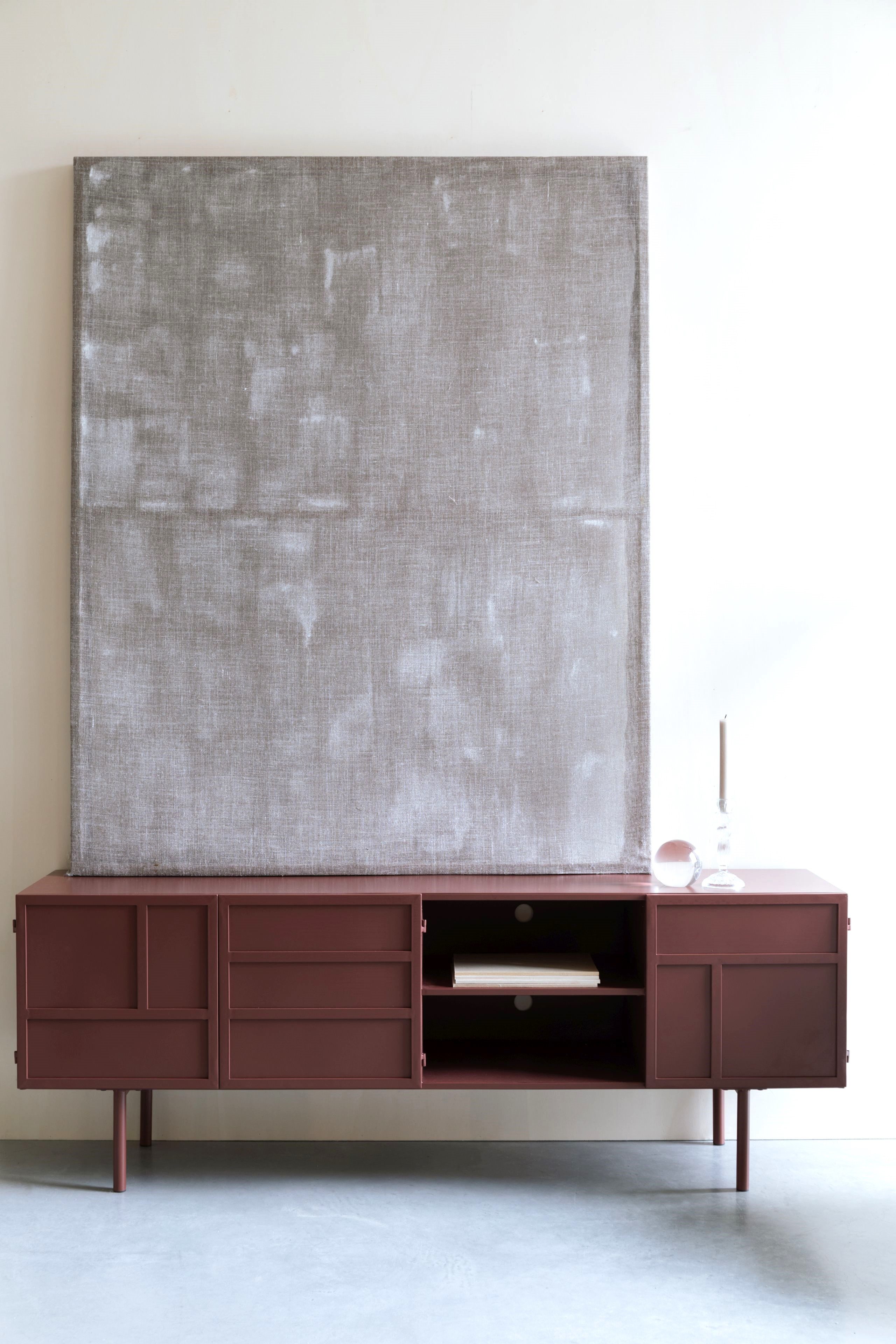 Vintagehaus TV-Board Industrial Lowboard Davis Metall Rostrot