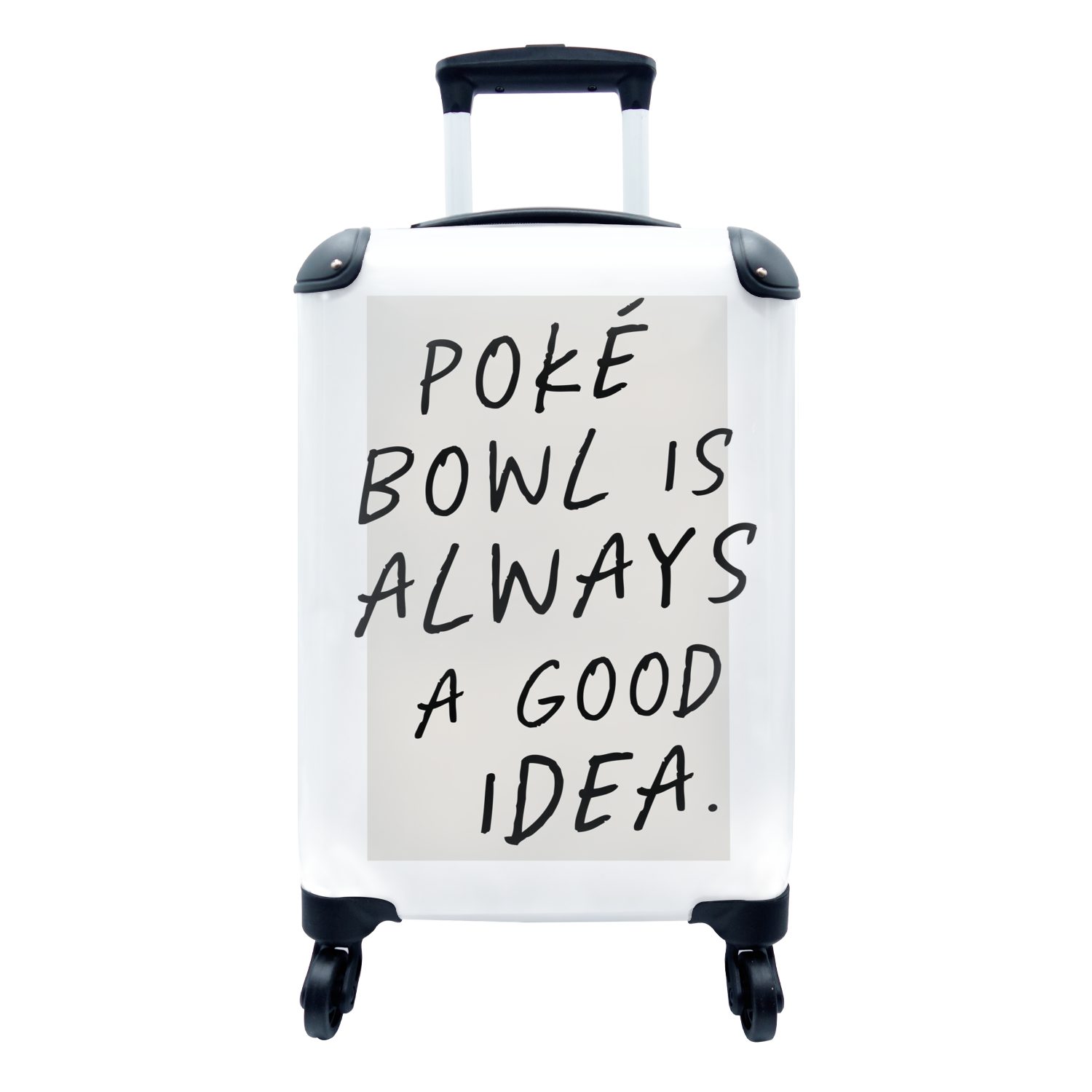 Ferien, Poké - für Rollen, Sprichwörter Reisetasche gute Zitate - ist Reisekoffer eine Handgepäck - Handgepäckkoffer immer Bowl rollen, mit Idee Trolley, Essen, 4 MuchoWow