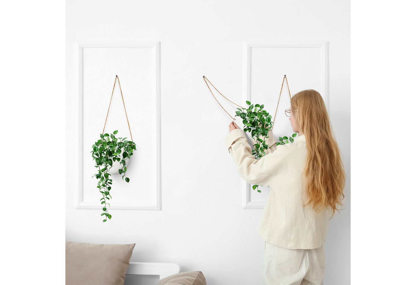 Thumbnail - relaxdays Blumentopf Hängende Wandvase im 3er Set