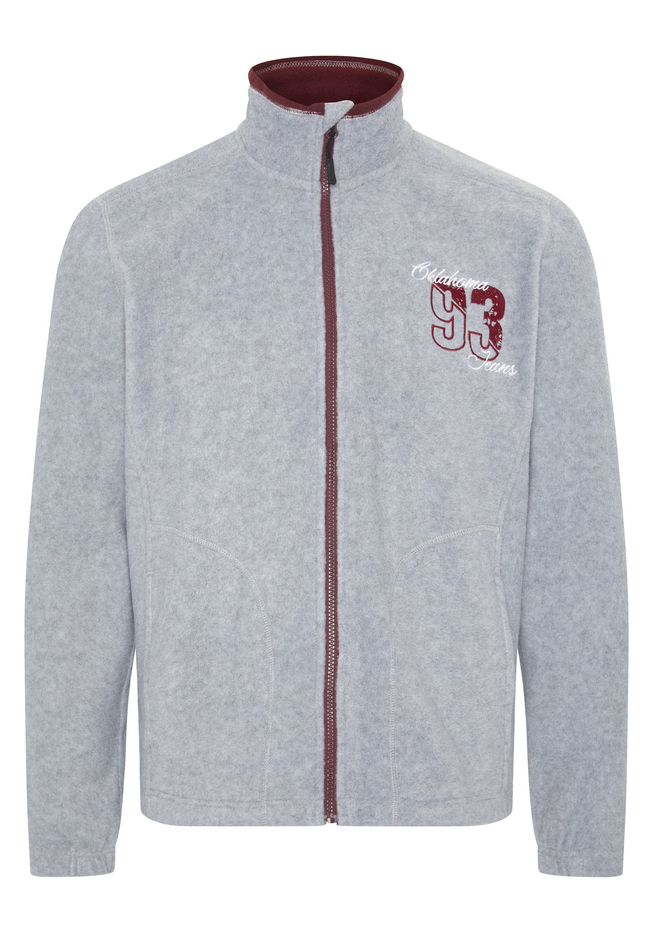 Oklahoma Jeans Fleecejacke mit Label-Motiv