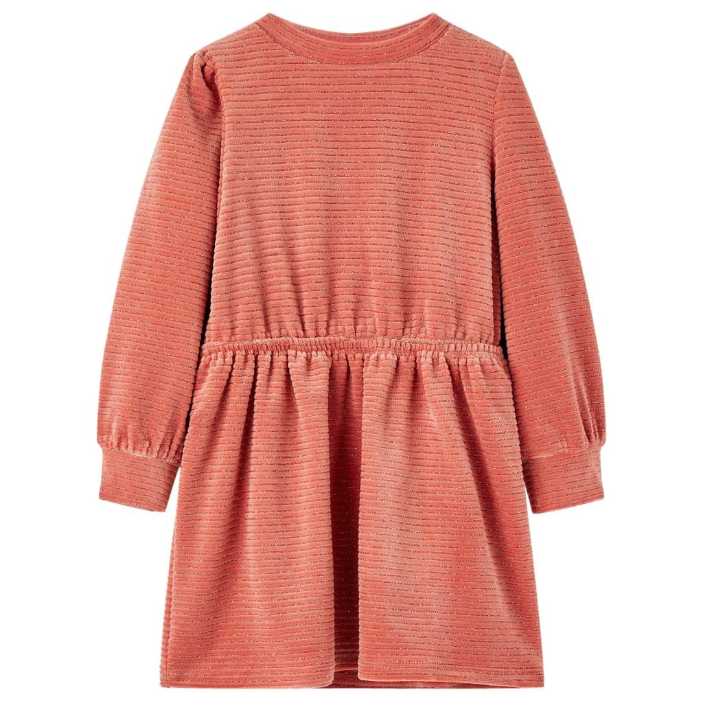 Druckkleid Kinderkleid mit Langen Ärmeln Mittelrosa 116