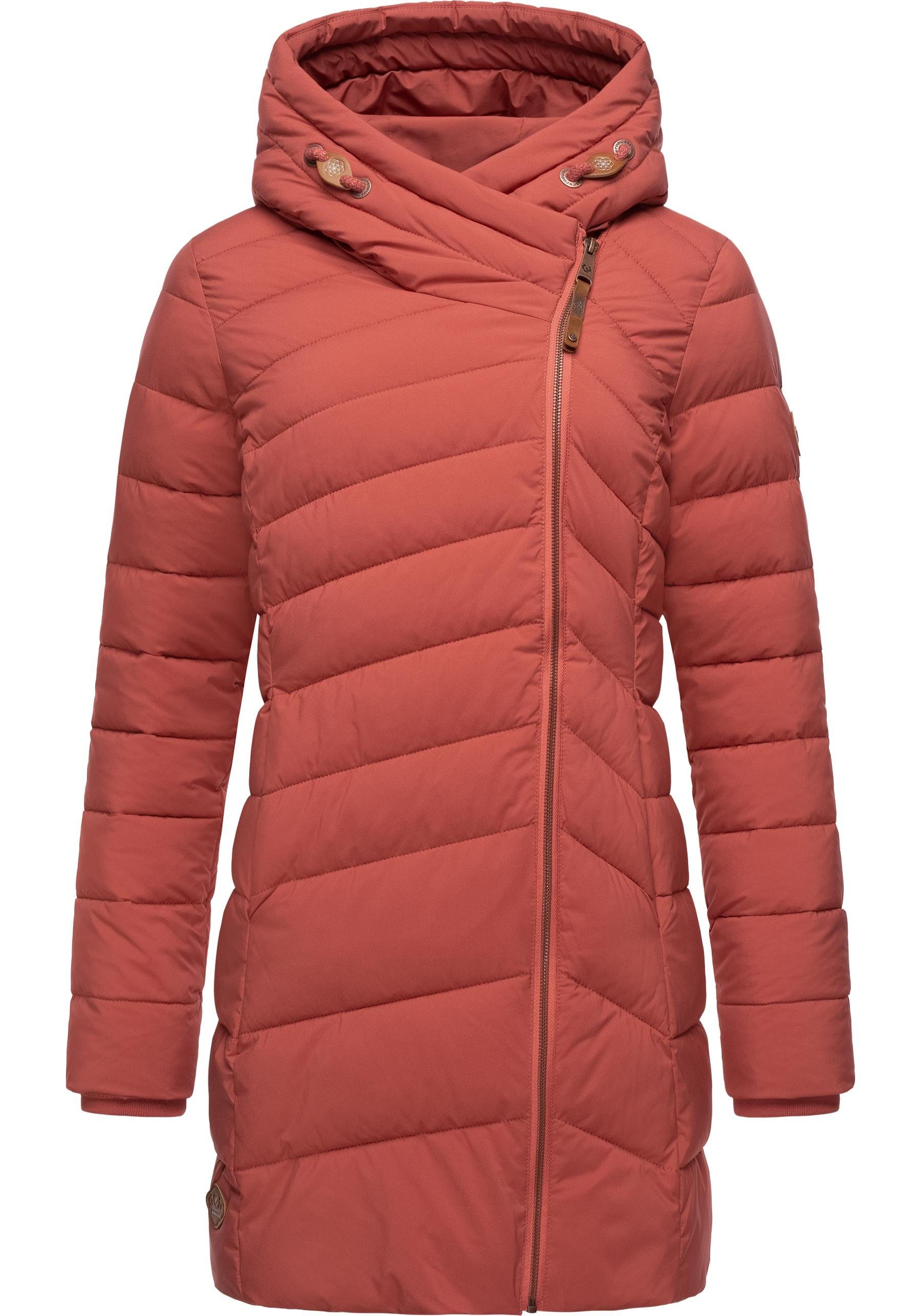 Ragwear Wintermantel Teela Wasserdichter Steppmantel mit hohem Kragen