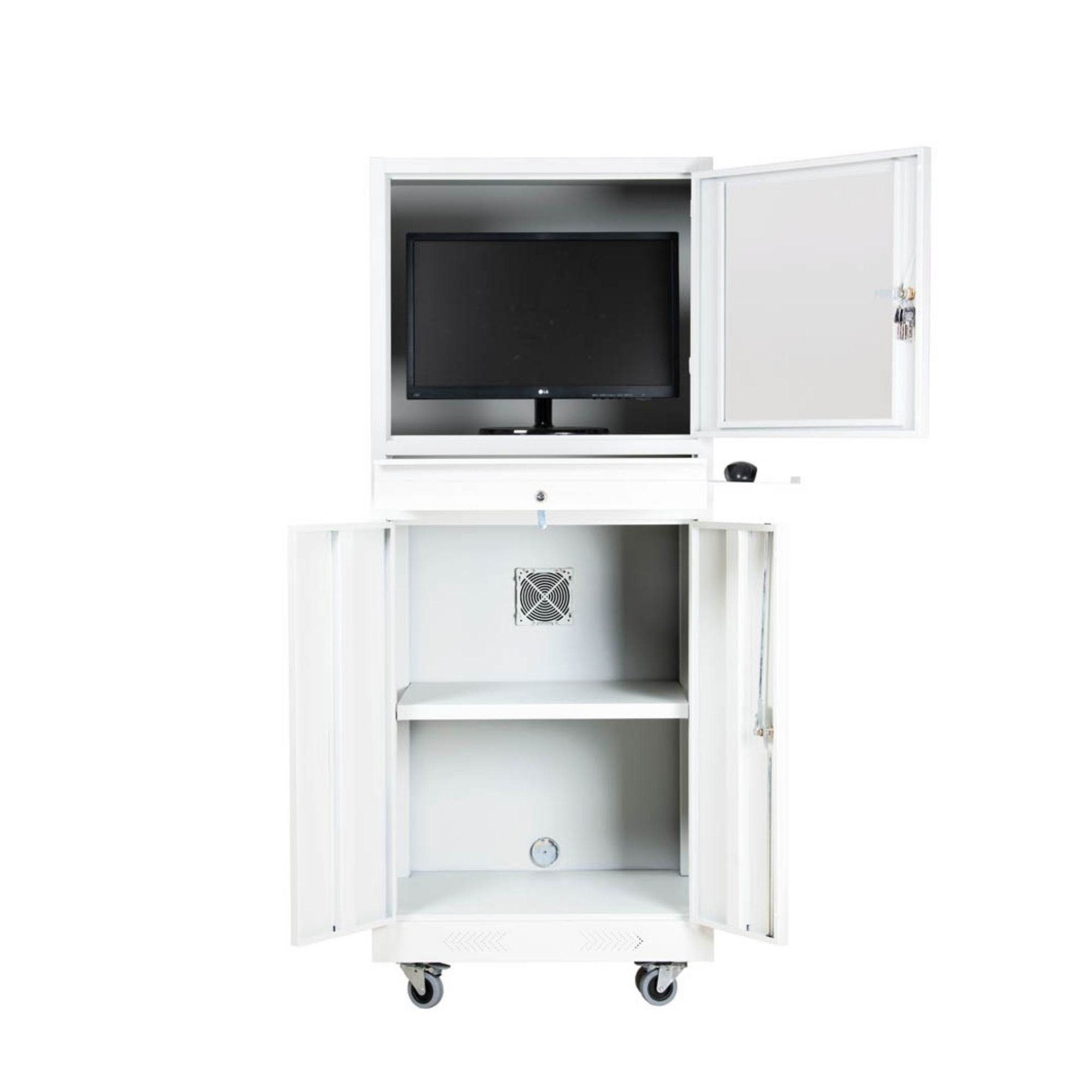 PROREGAL® Computerschrank Industrie-PC-Schrank Bear, HxBxT 170x68x60cm, Grau
