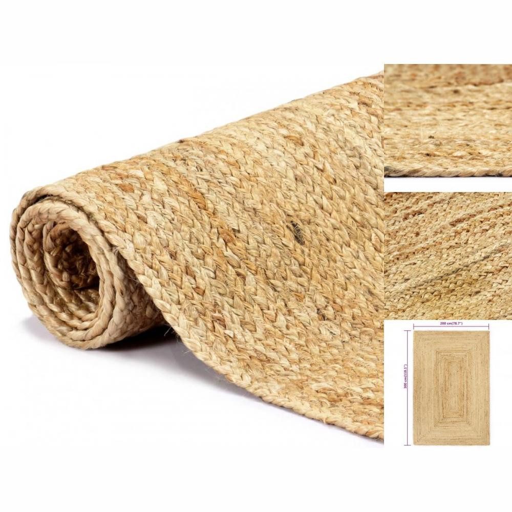 Teppich Teppich Handgefertigt Jute 200x300 cm, vidaXL, Höhe: 0 mm