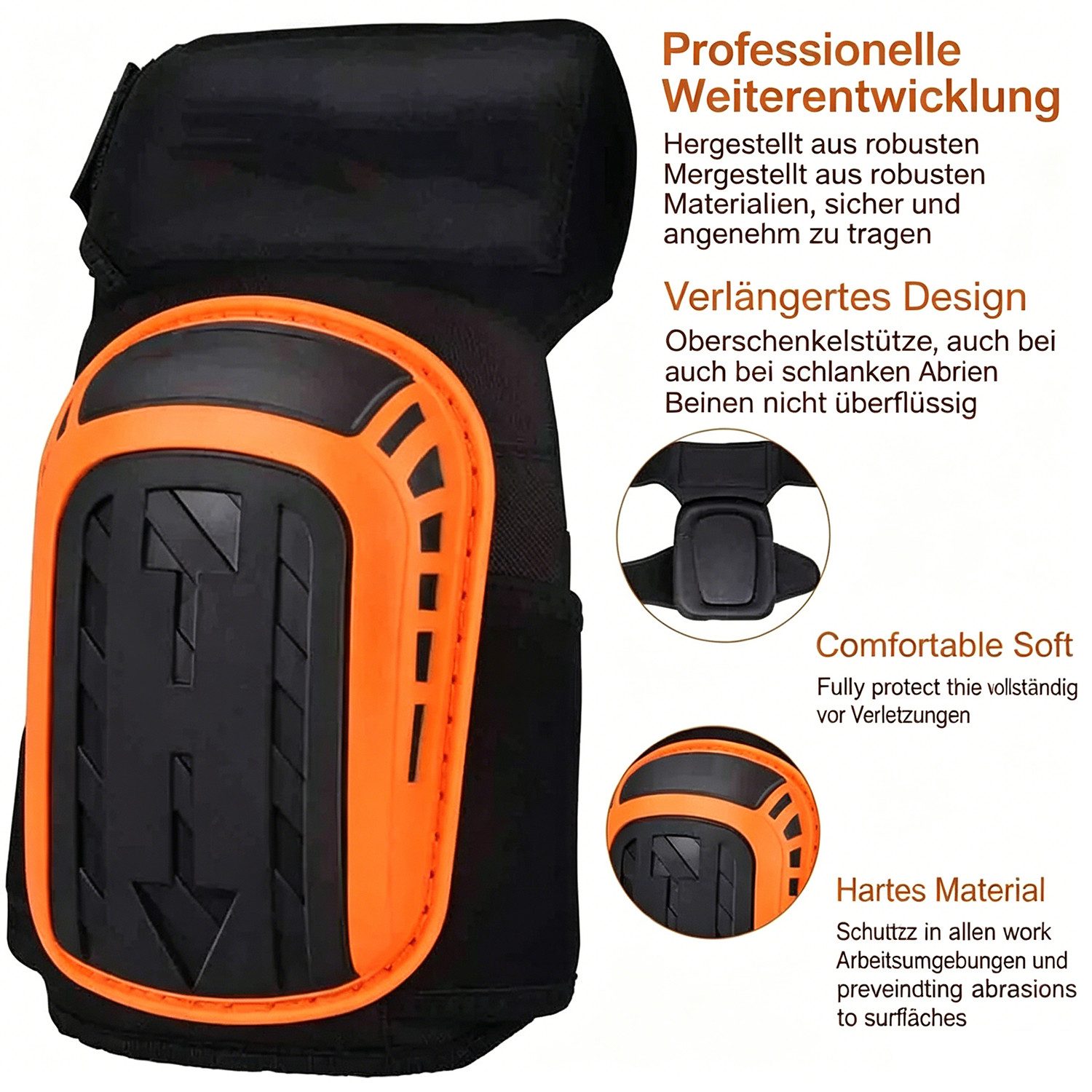 ibettertec Knieschutz Knieschoner mit Schaumstoffpolsterung und Gelkissen Knieschützer, Knieschoner für Arbeit, Bodenbeläge Kniepolster Garten