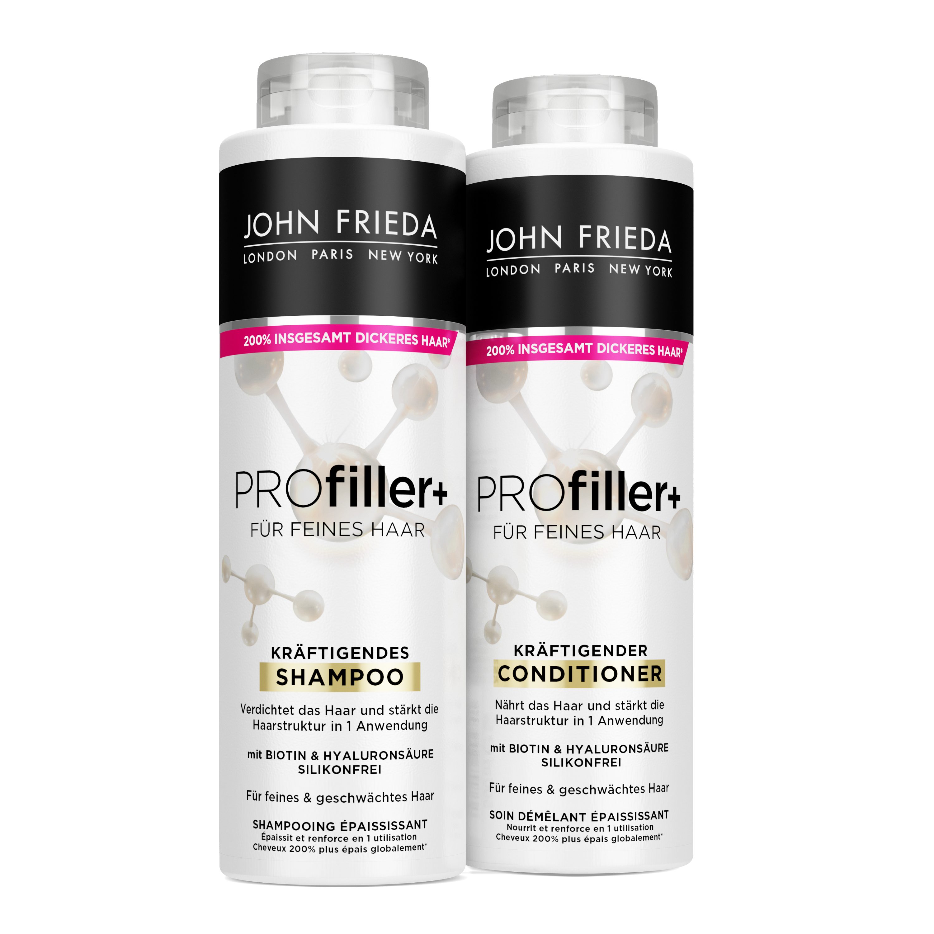 John Frieda Haarpflege-Set Profiller+ Duo Shampoo + Conditioner 2x500ml, Duopack
