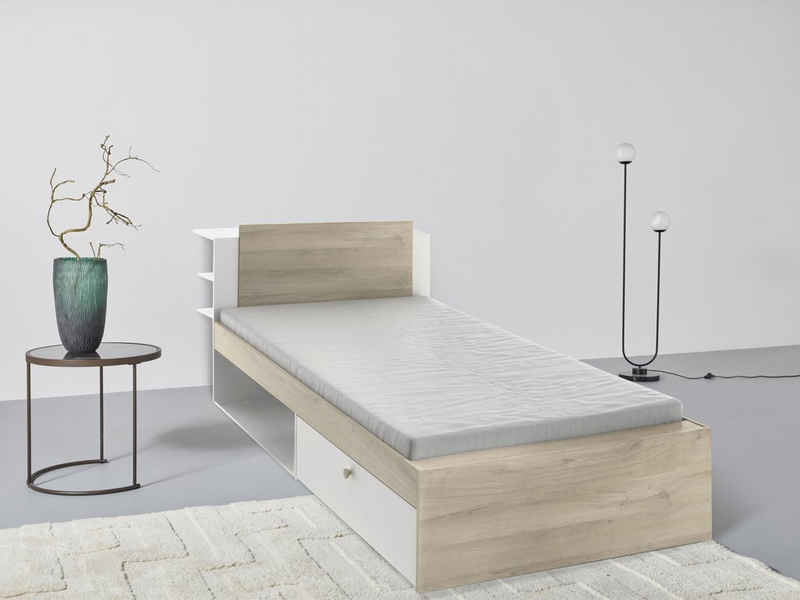 Demeyere GROUP Bettgestell Jugendbett, Maße 140x200cm, mit Schublade und Stauraum, Zeitloser Stil, leicht kombinierbar