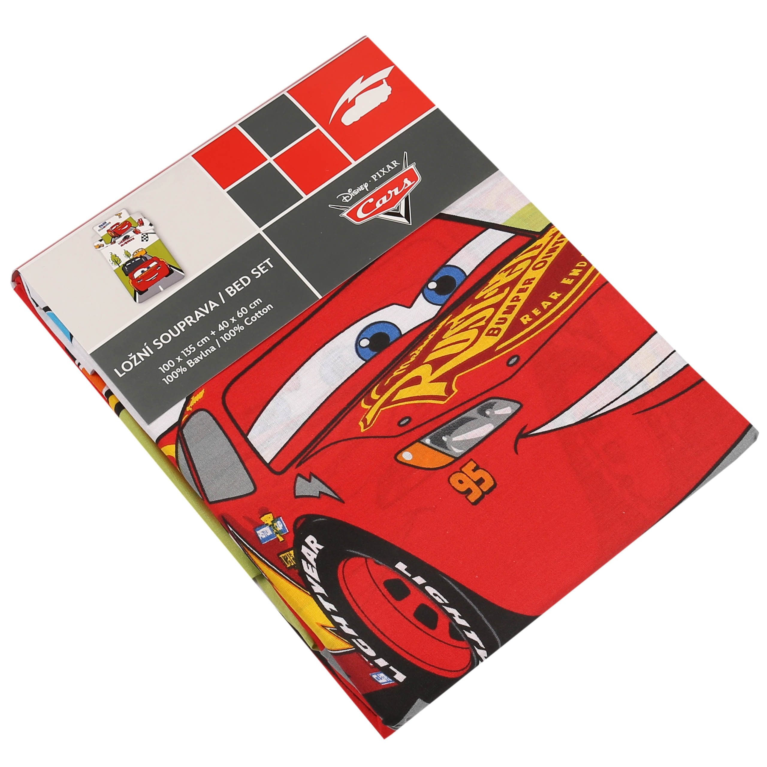 Disney Cars Kinderbettwäsche DISNEY Cars Bettwäsche Baumwolle, Reißverschluss, 100x135 + 40x60 cm