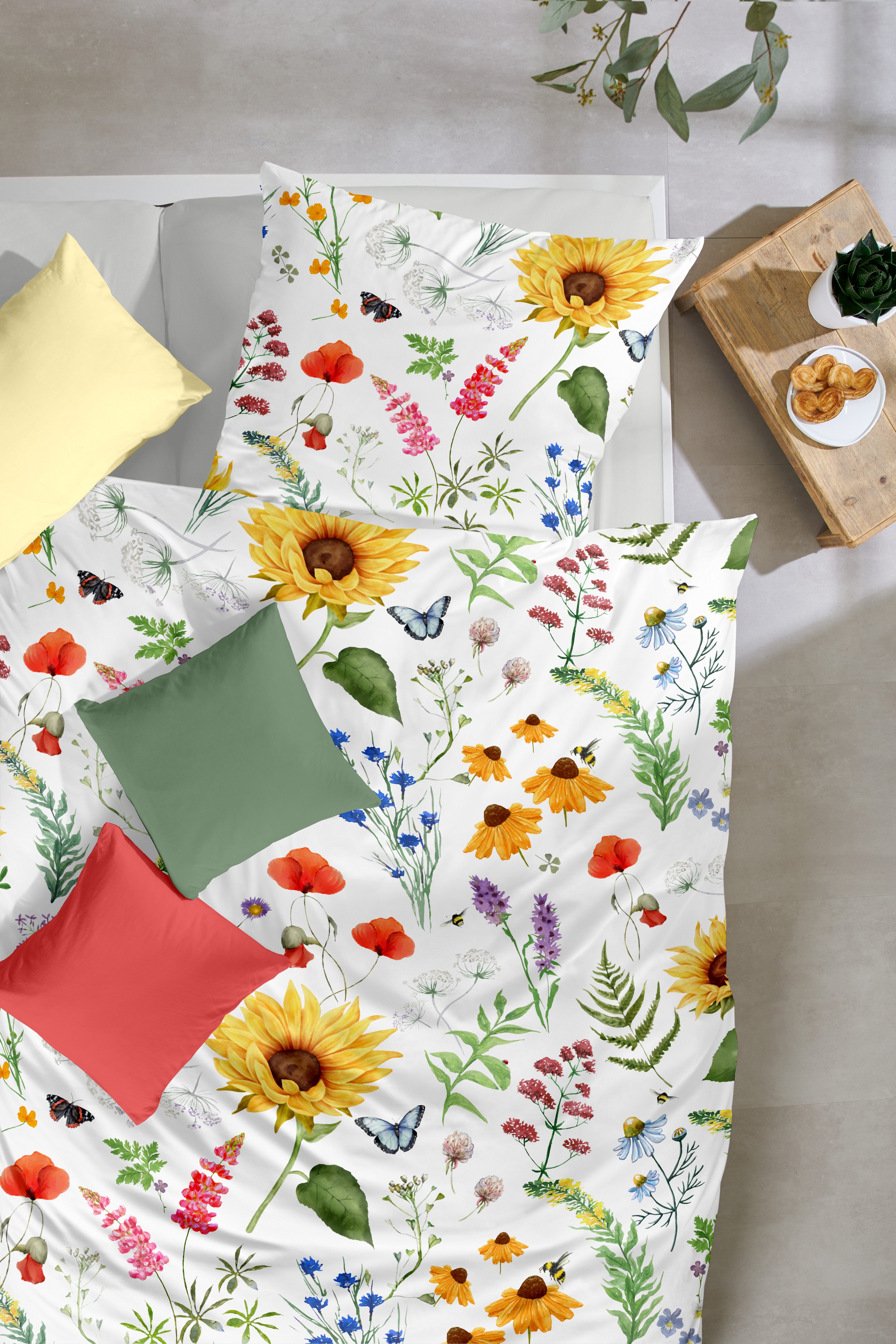 Primera Bettwäsche Renforce-Bettwäsche Flowerbee, Soft-Seersucker, 2 teilig – Bild 4 von 5