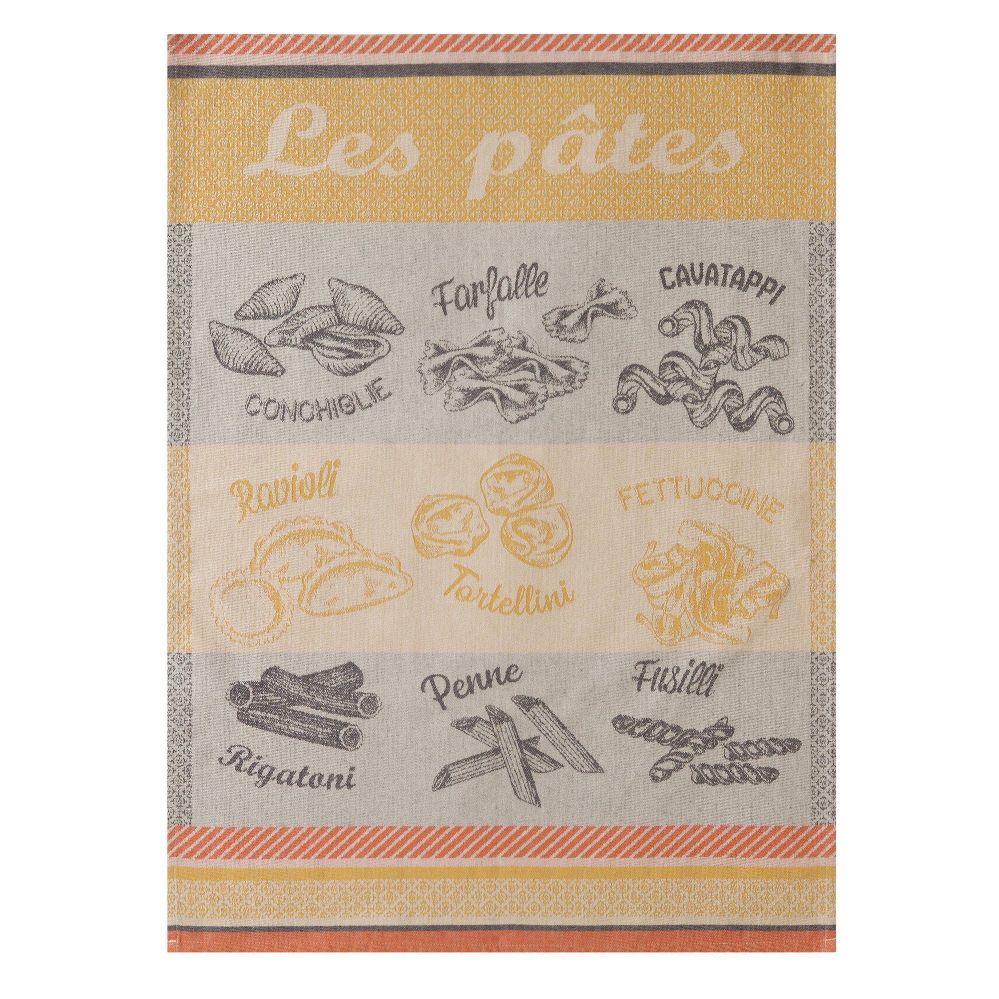 Coucke Geschirrtuch delices sales, (Set, 1-tlg), delices sales varietes de pates, ca. 50 x 75 cm, Jacquard