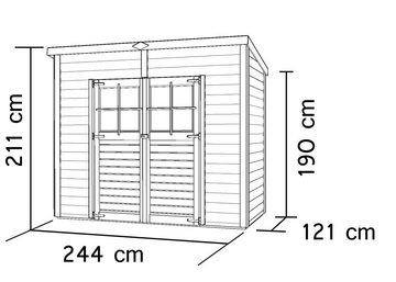 BERTILO Gartenhaus Alster 2, BxT: 252x137 cm