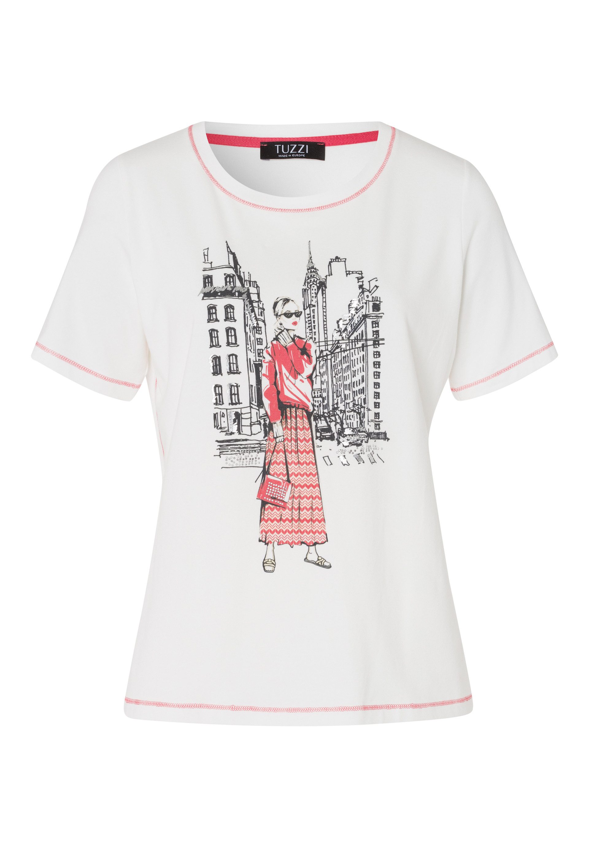 TUZZI Kurzarmshirt mit Kontrastnähten günstig online kaufen