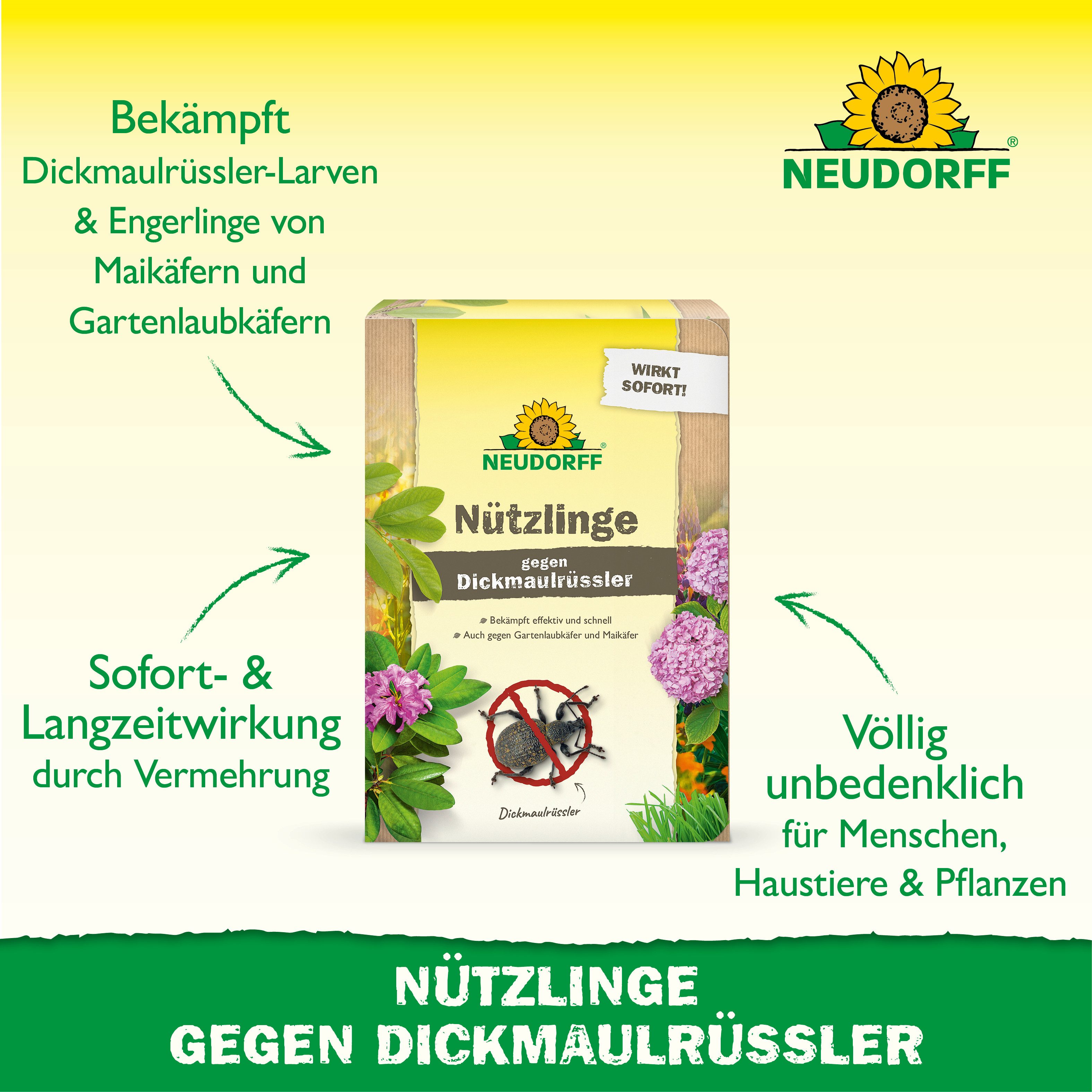 Neudorff Nematoden Nützlinge gegen Dickmaulrüssler und Engerlinge, 50 Mio. HM-Nematoden für bis zu 100 m²