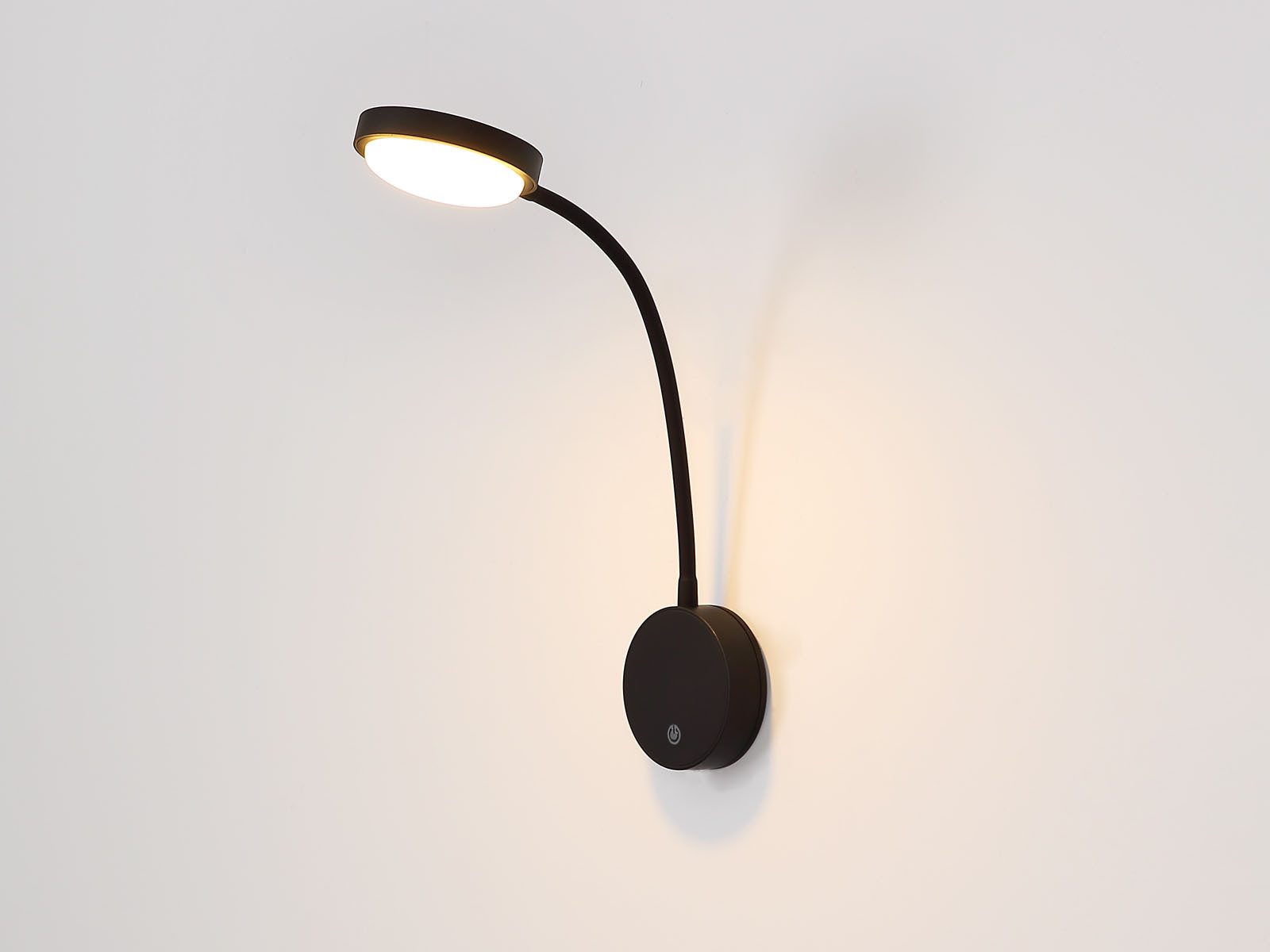GLOBO LIGHTING LED Leselampe, Dimmfunktion, LED fest integriert, Warmweiß, Wand-Leuchte Akku-Lampe kabellos Schwarz, Nachttischlampe Bett-Lampe