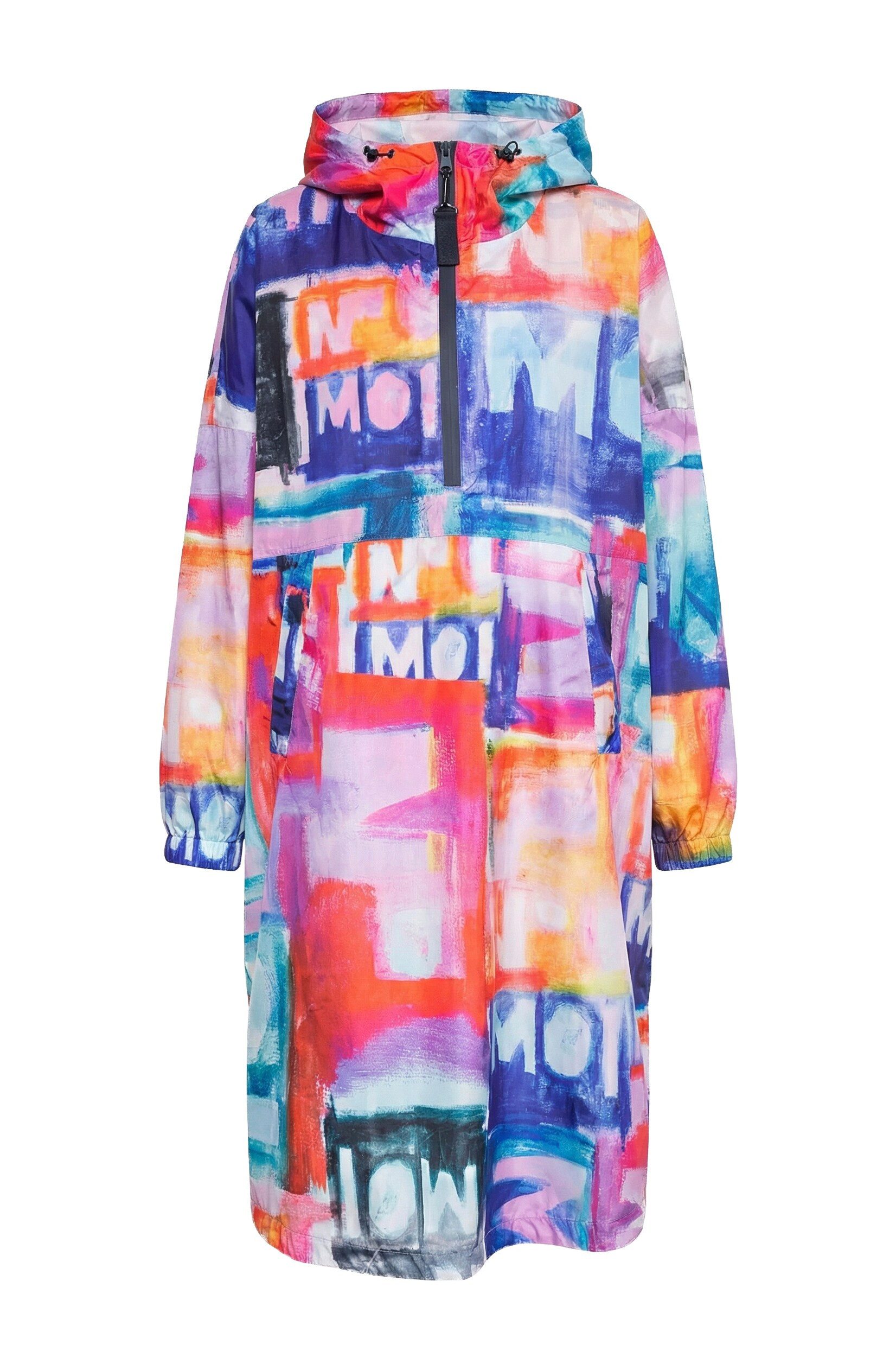 Funktionsjacke Funktions-Regencape Unisex Print Kapuze