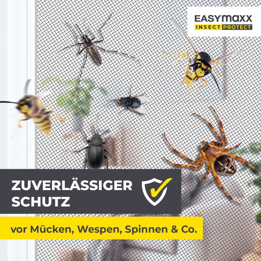 EASYmaxx Insektenschutz-Fensterrahmen Insect Protect Insekten- & Pollenschutzgitter 150 x 130 cm, (4-St), Moskitonetz zuschneidbar, Einfache Montage mit 12 Magn – Bild 4 von 5