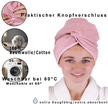 Betz Turban-Tuch 2er Pack mit Knopf BERLIN Kopfhandtuch Haarturban