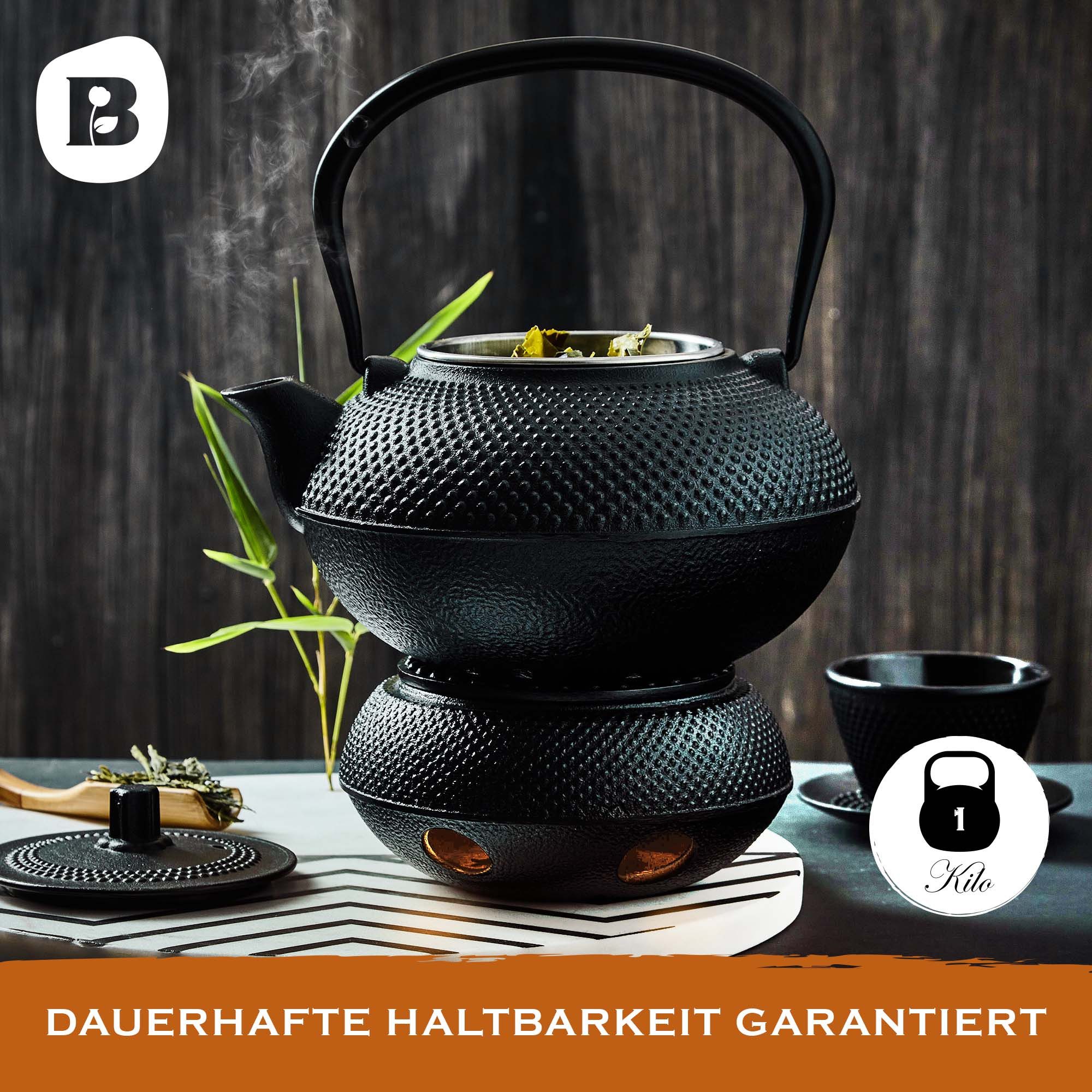 Bonvivre Teeservice Gusseisen Teewärmer Stövchen emailliert