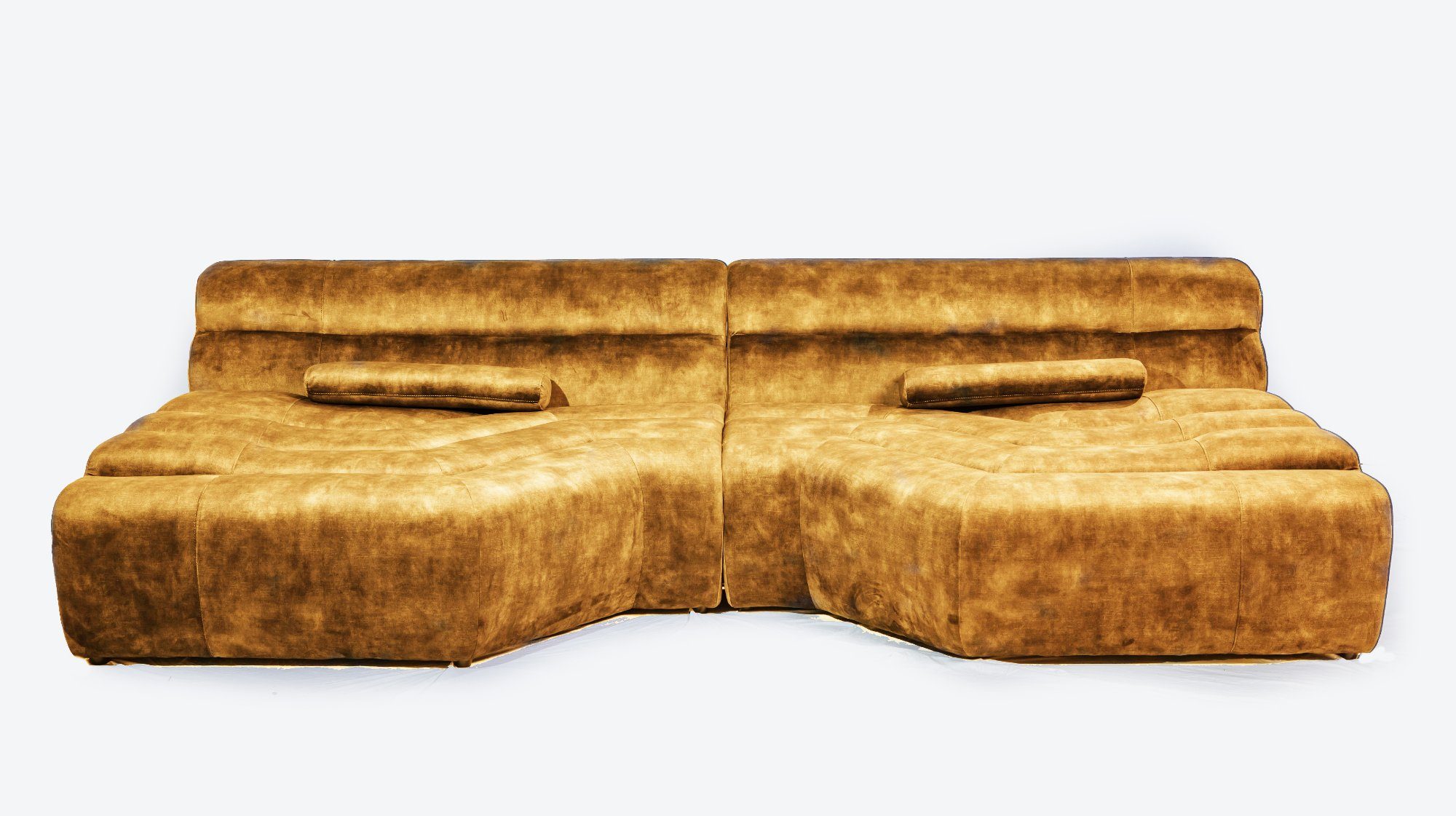 KAWOLA Big-Sofa TARA, Sofa Velvet Vintage Farben gold versch