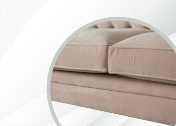 JVmoebel Chesterfield-Sofa, Chesterfield Pink Stoff Wohnzimmer Design Couchen Polster Sofa Sofas