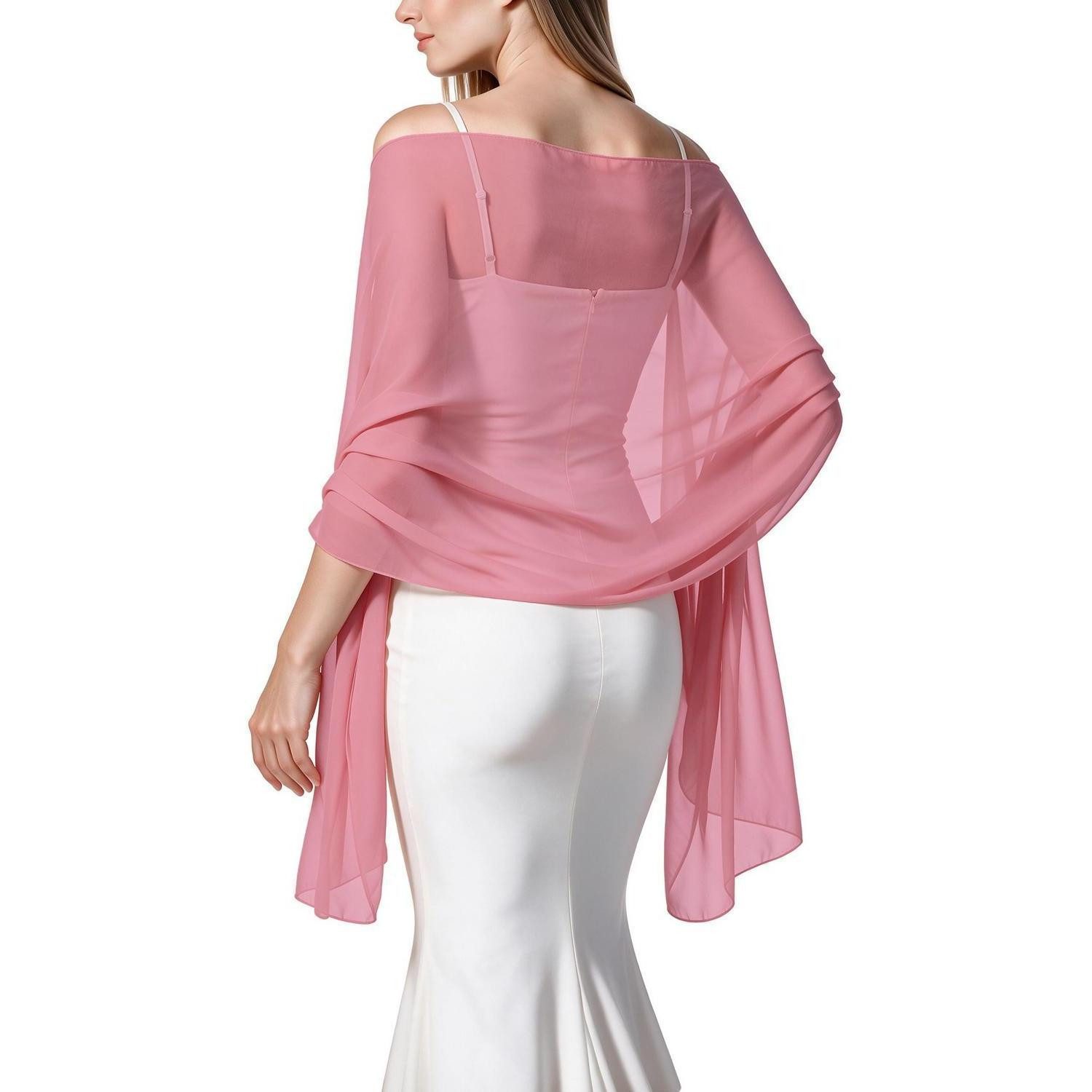 LuxusKollektion Chiffontuch Chiffon Schal Hochzeit Braut Schulterteil, (1-St)