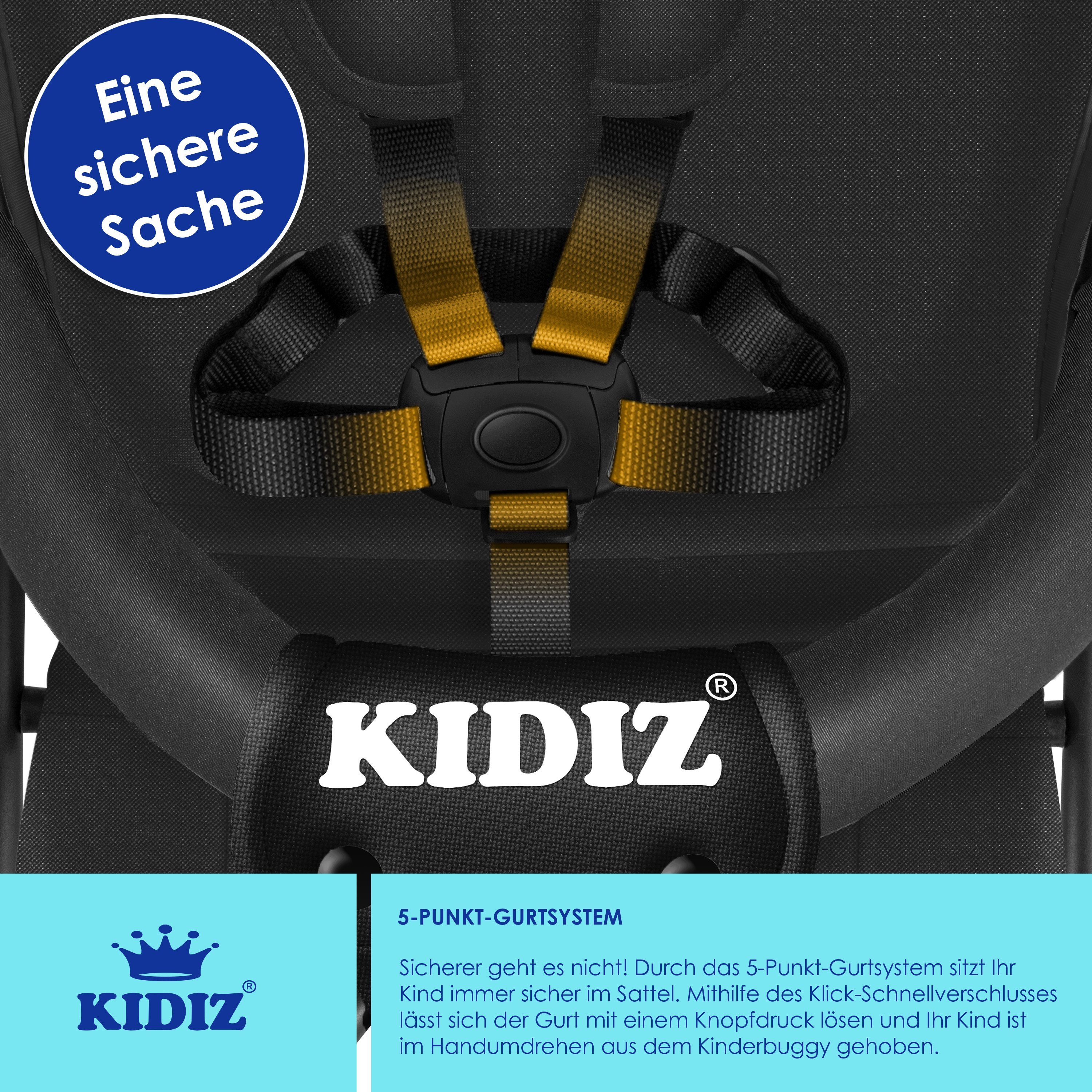 Faltbar Kombi-Kinderwagen, klappbar KIDIZ Buggy schwarz Kinderbuggy Sportwagen CITY Kinderwagen