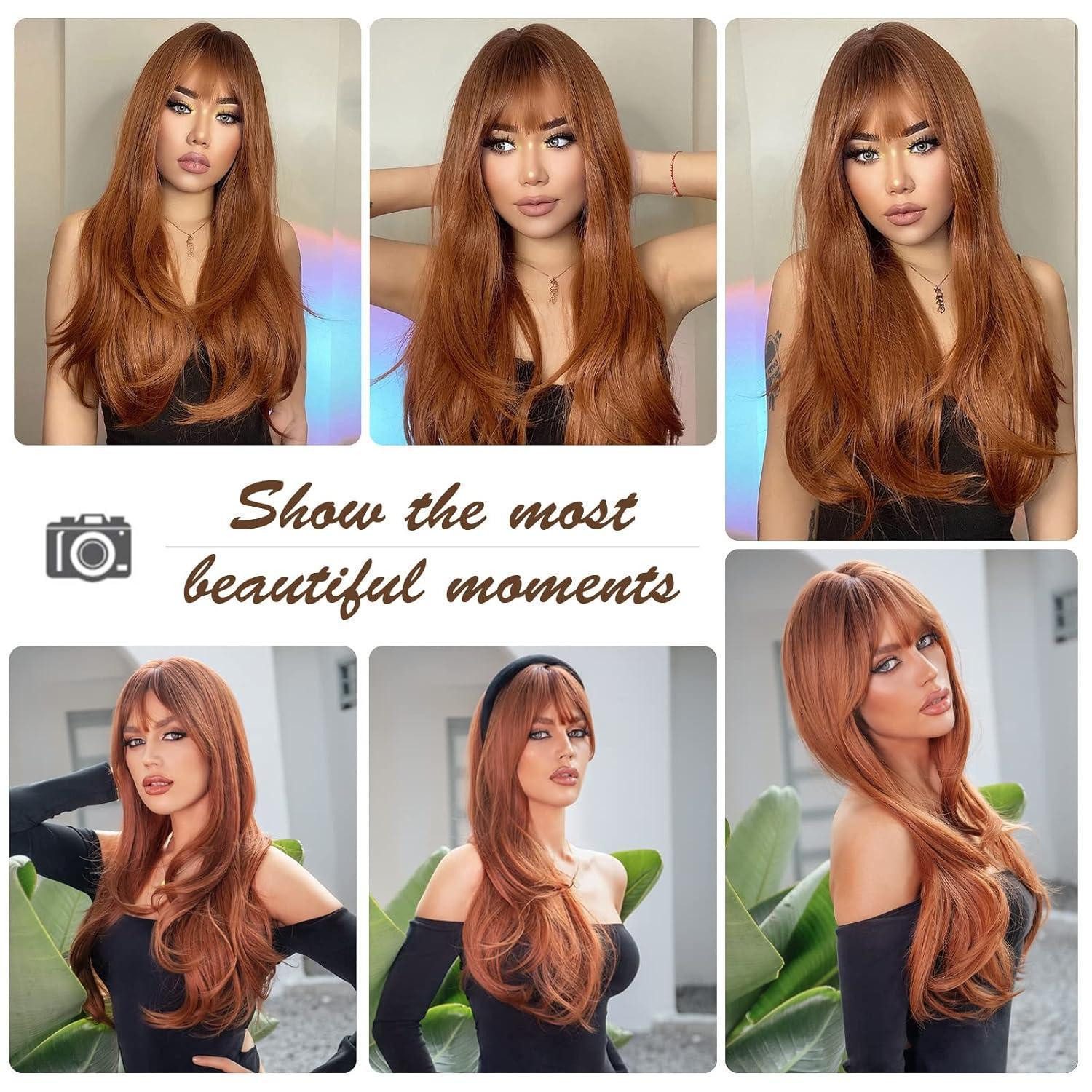 LuxusKollektion Kunsthaarperücke Perücke Pony Layered Lockig Orange Damen Synthetisch Auburn