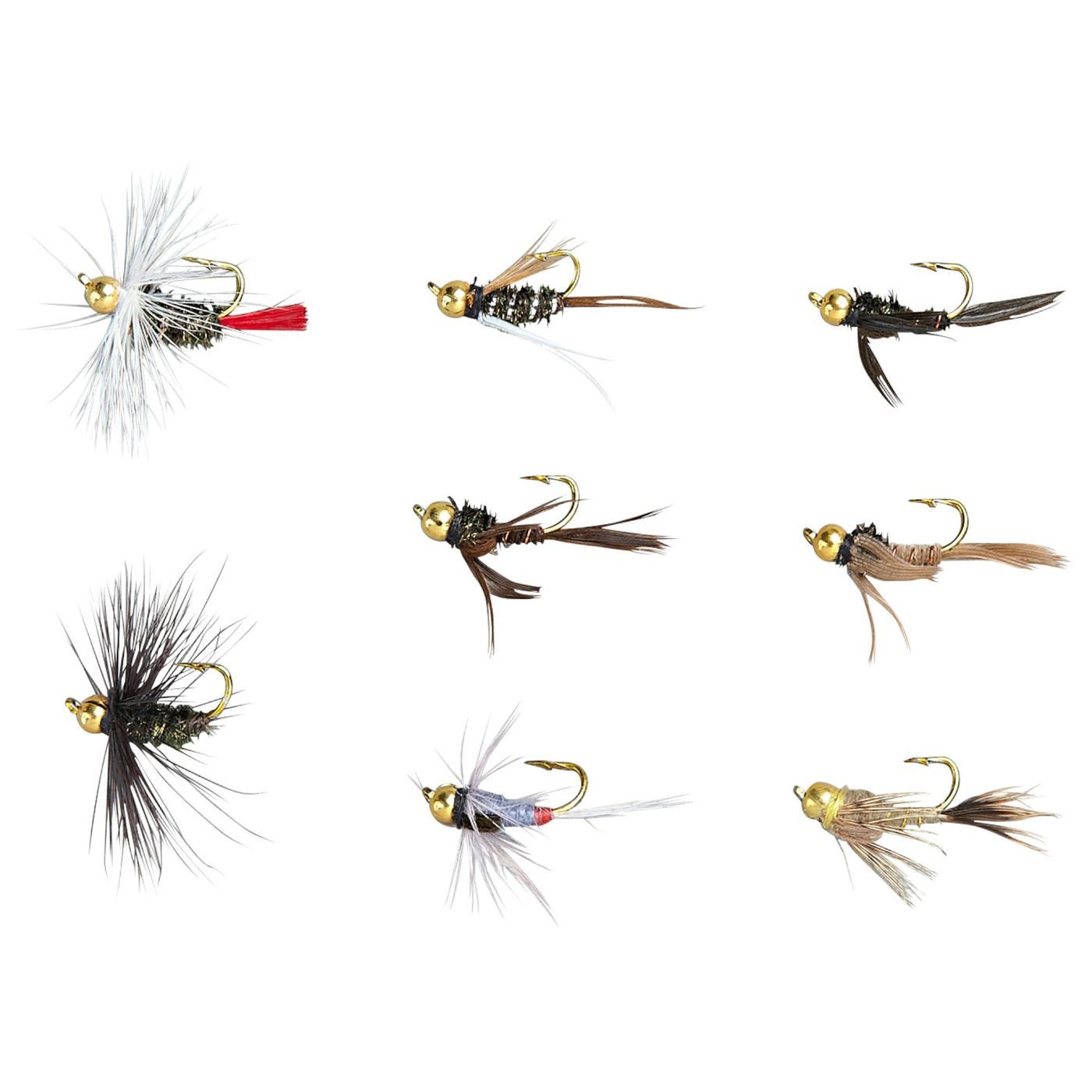Kunstköder Balzer Edition Fly Goldkopfnymphen-Sortiment - 8 Fliegen im Set