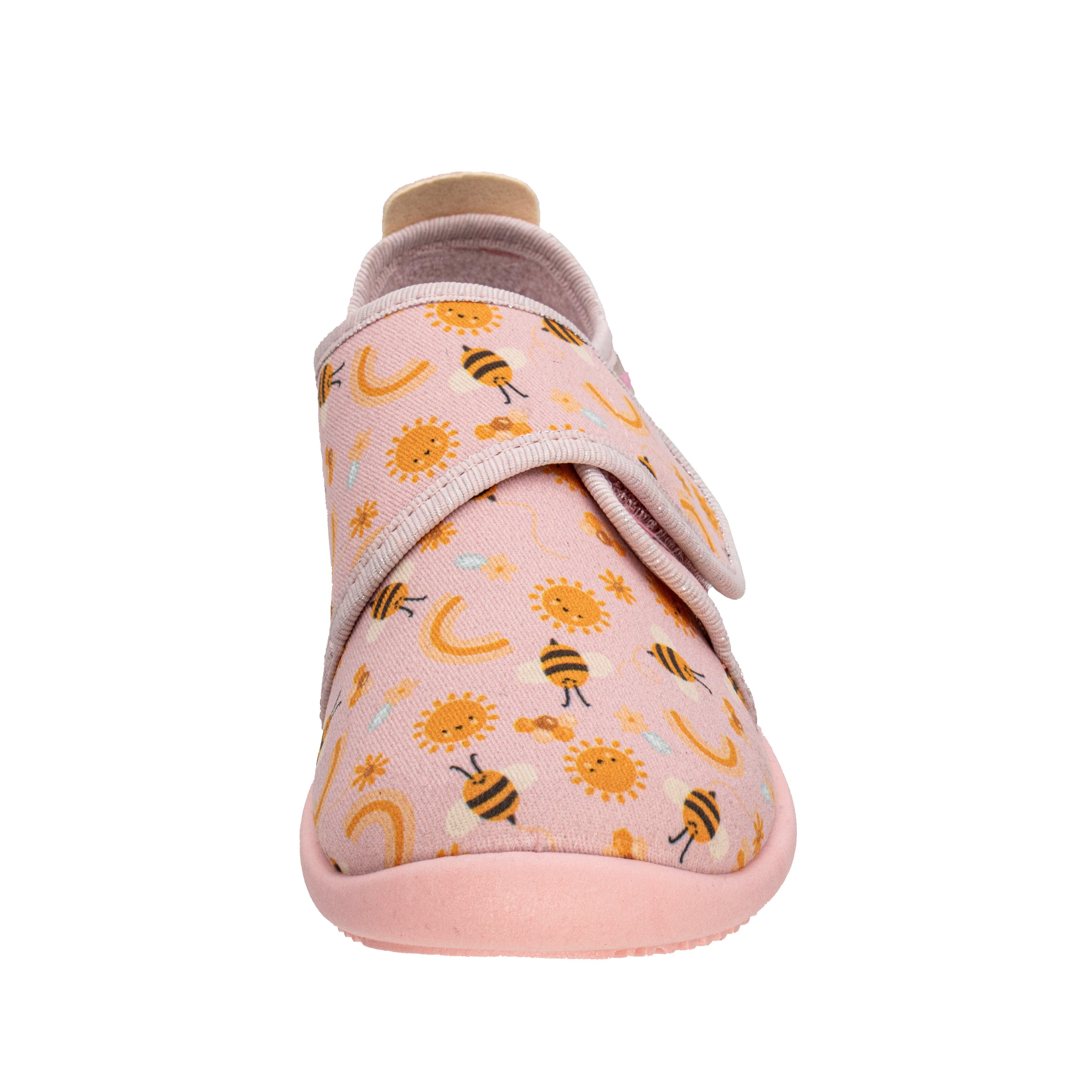 Fischer-Markenschuh Softer Hausschuh für Kinder, aus Baumwolle, mit Frotteefutter, Klettverschluss – Bild 4 von 5