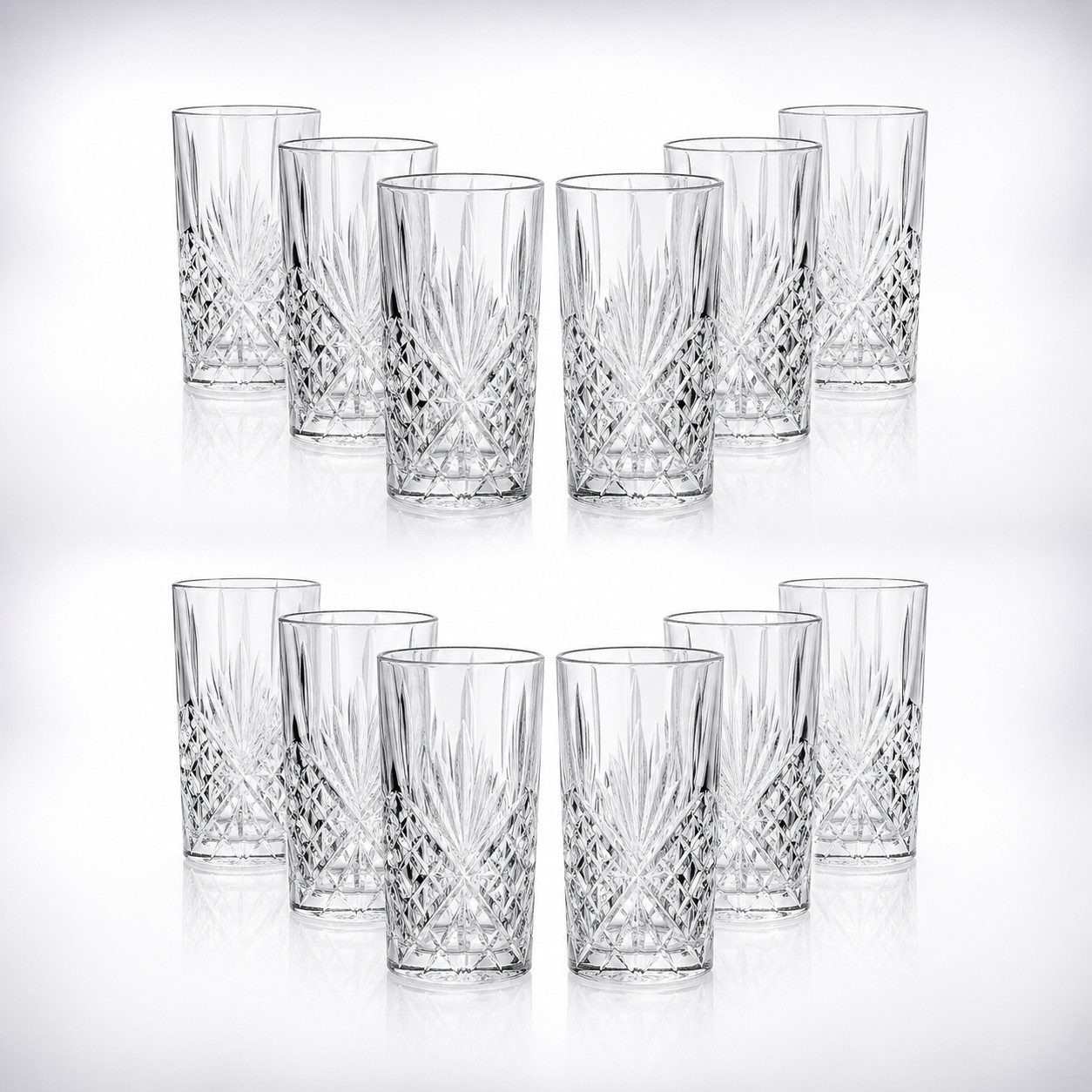 DESI Longdrinkglas Mixcompany Longdrinkglas - 12er Longdrink Gläser Set - 12x Kristall