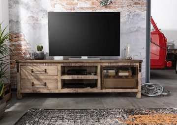 Massivmoebel24 TV-Board TV-Board Mango 190x40x60 braun lackiert HEAVY INDUSTRY #234