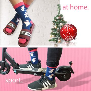 TwoSocks Freizeitsocken Weihnachtssocken Eisbär Socken für Damen und Herren Einheitsgröße (1 Paar)