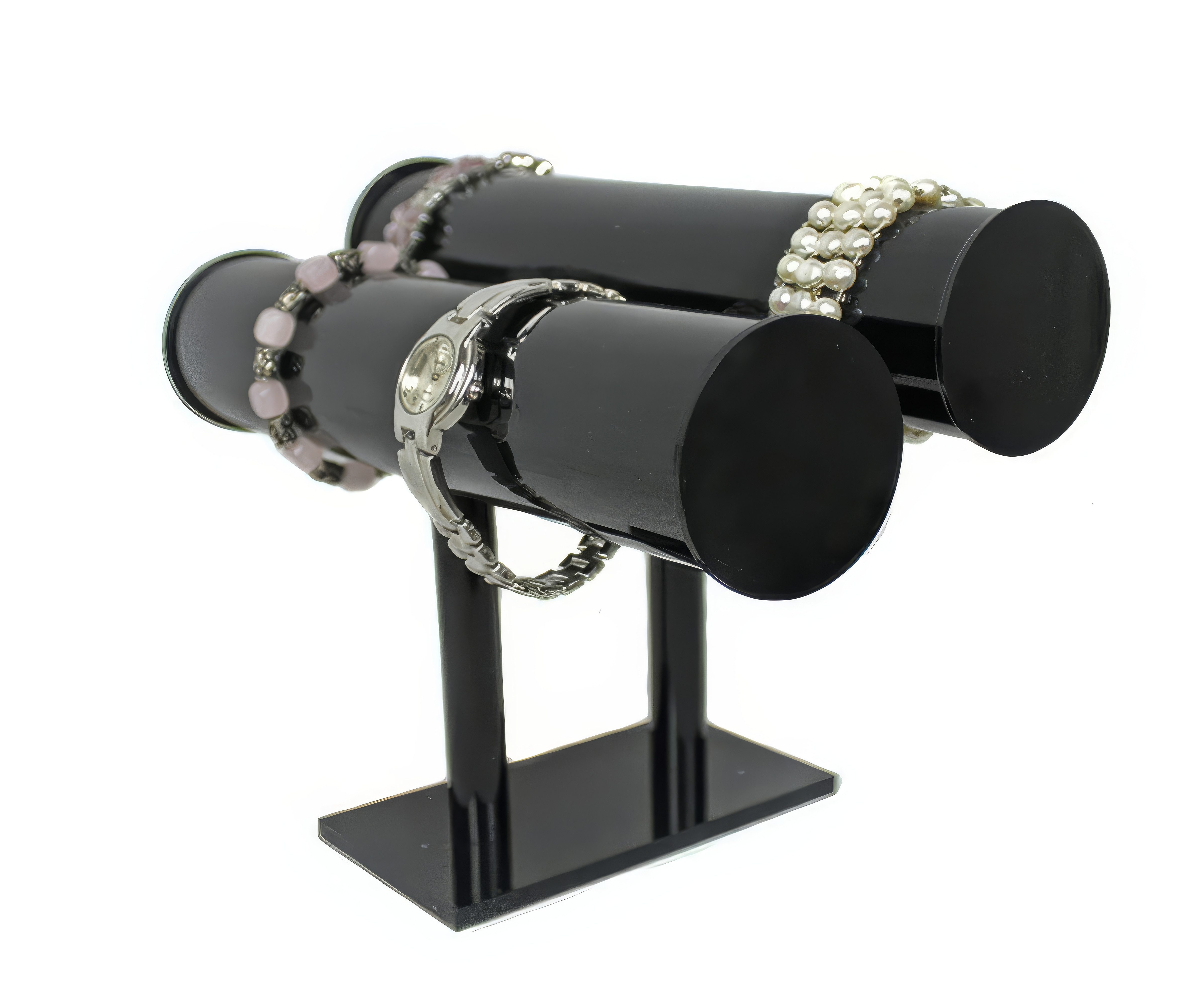 Yudu Schmuckständer Uhrenständer aus Acryl mit 2 Rollen für Uhren Armbänder & Ketten