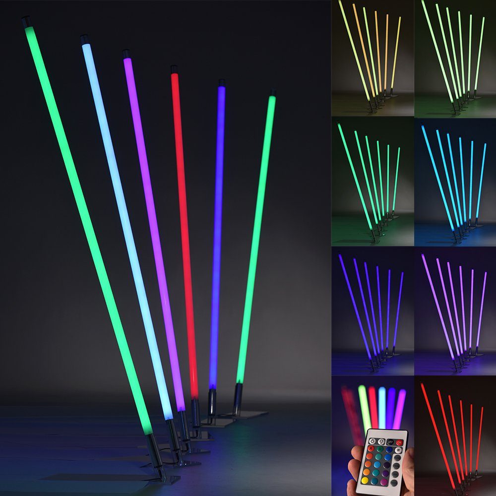 RGB Farben & mit Fernbedienung LED integriert, Lichtstab 8 fest Hohe NYVI Lebensdauer Niedriger Leuchtstab Farbwechsel-Programmen, Dekolicht mit LED LED - Dimmbar, Energieverbrauch, Farbwechsel, 6