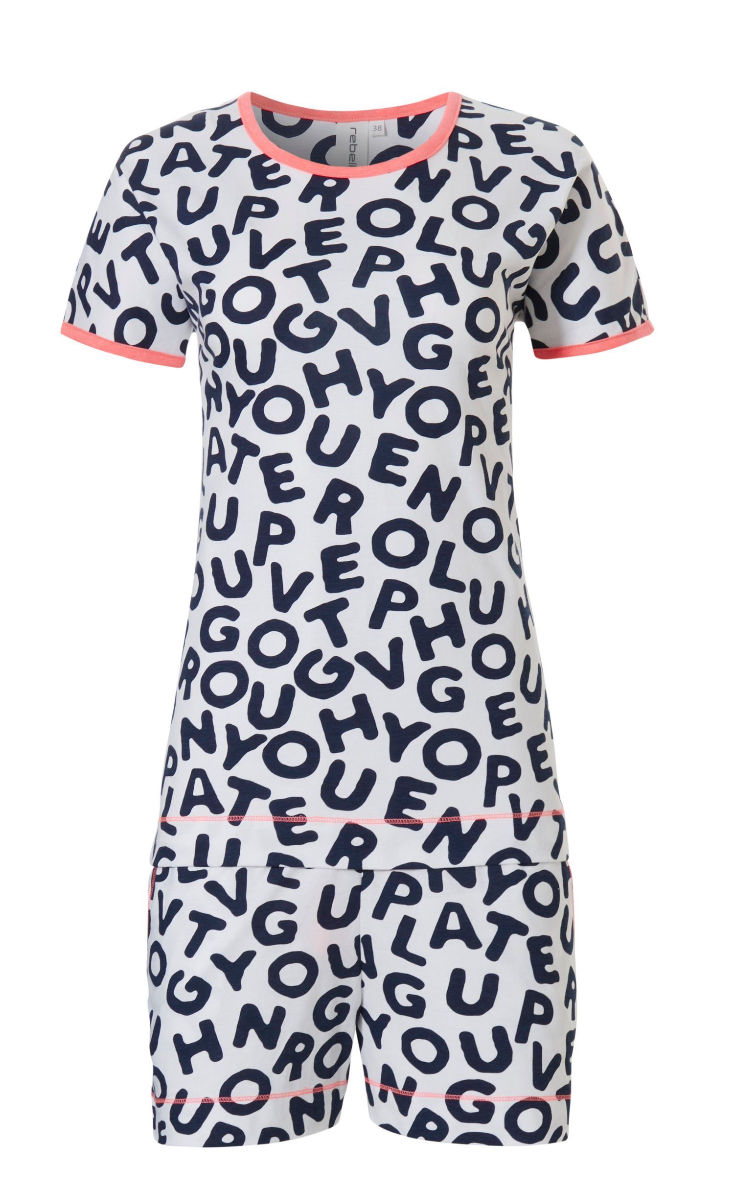 Rebelle Schlafanzug Süßer Mädchen Shorty Pyjama (2 tlg) Baumwolle