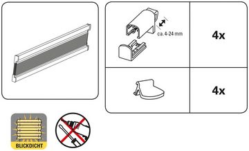 Plissee EASYFIX Plissee Katy Wave mit 2 Bedienschienen, GARDINIA, Lichtschutz, ohne Bohren, verspannt, Klemmfix, in der Breite kürzbar