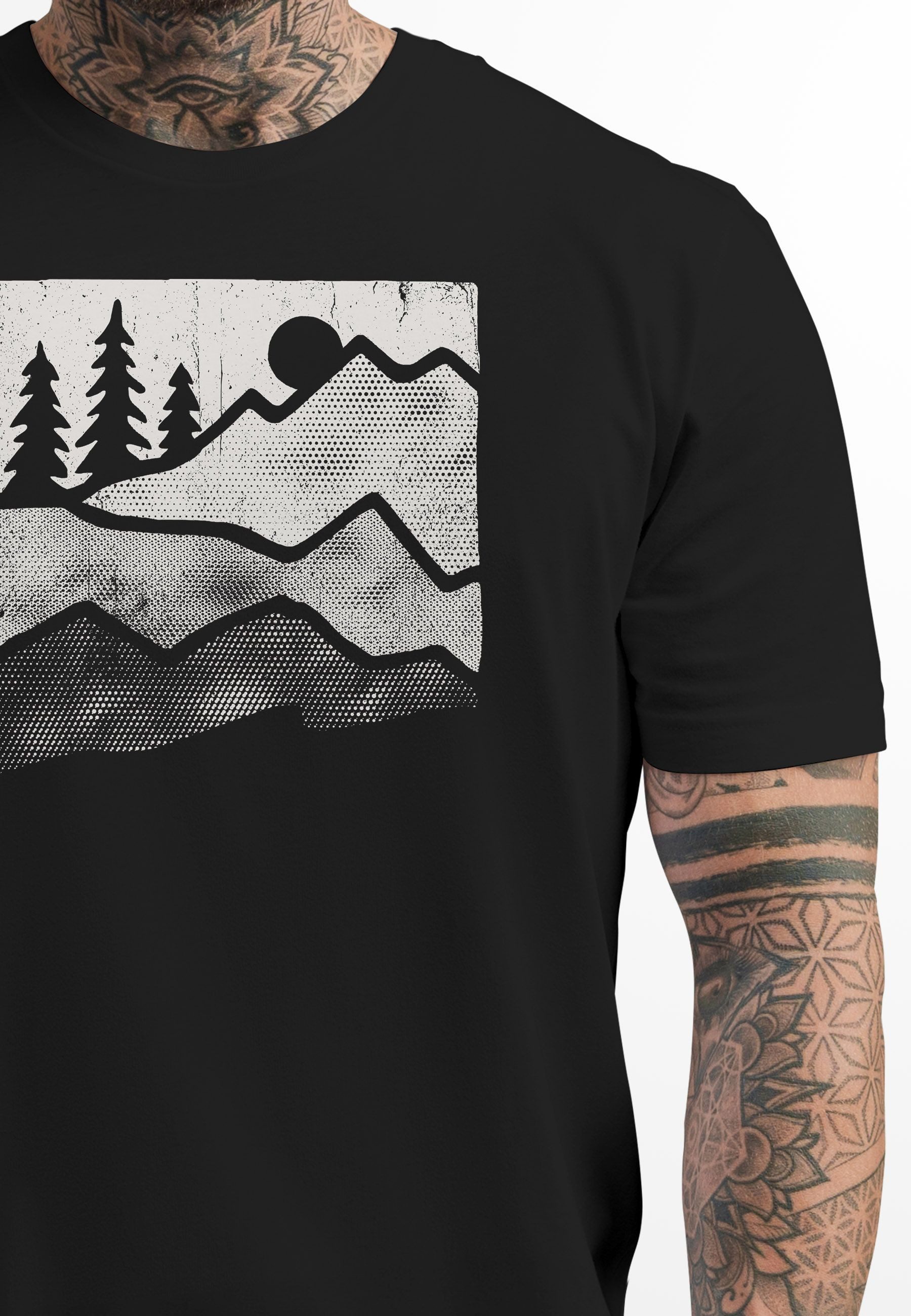 Neverless Print-Shirt Herren T-Shirt Berge Natur günstig online kaufen