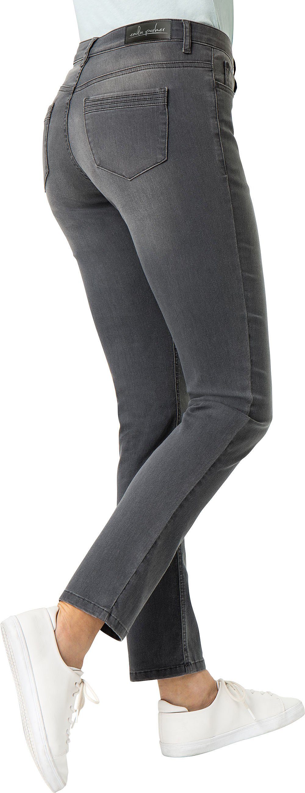 Emilia Parker Sitz knackigem Jeans mit grau Stretch-Hose ultrabequeme