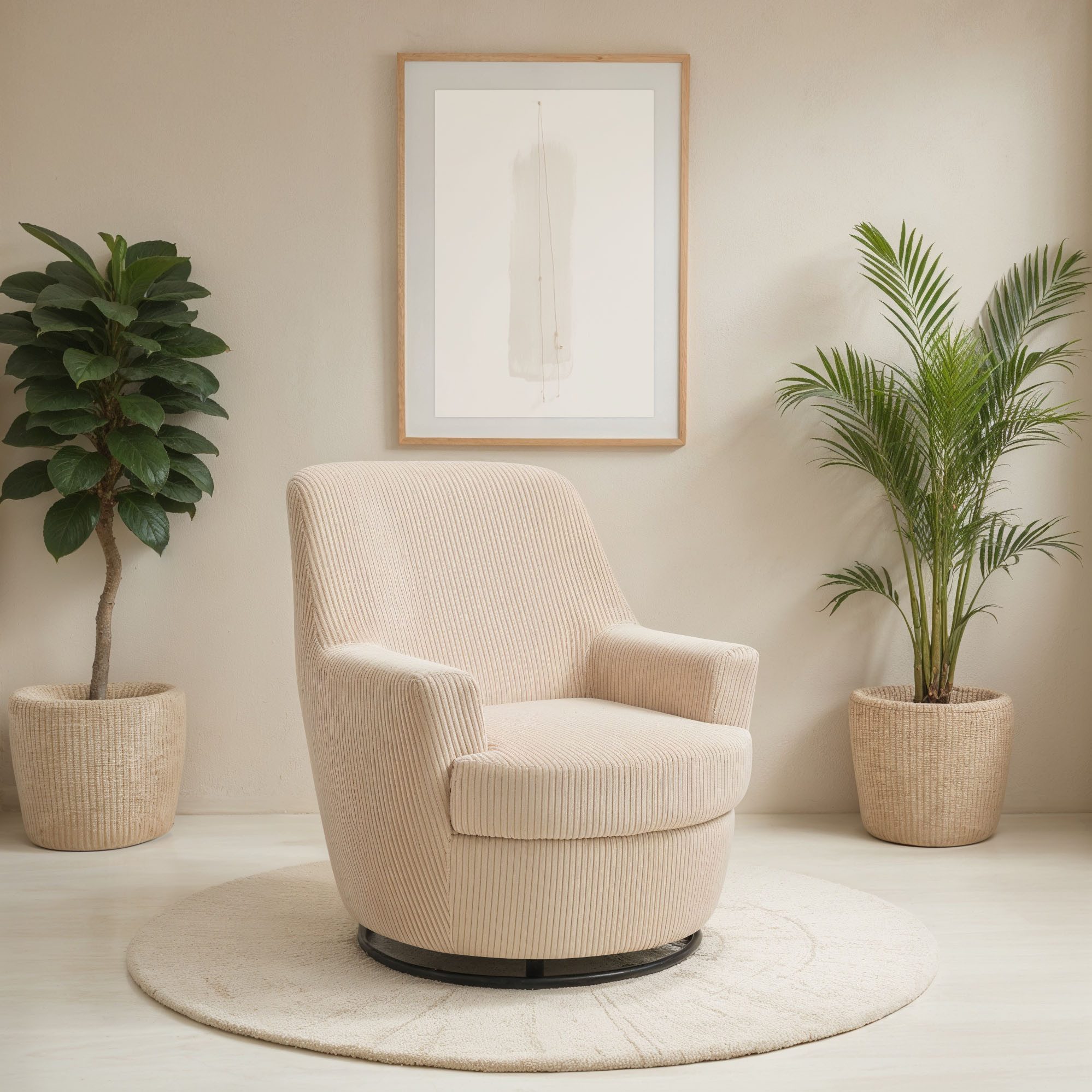 INOSIGN Drehsessel HETTY, Drehsessel mit Wippfunktion, Lese-Sessel in Cord und Microfaser (1-St), mit Federkern, auch im Set mit passendem Hocker