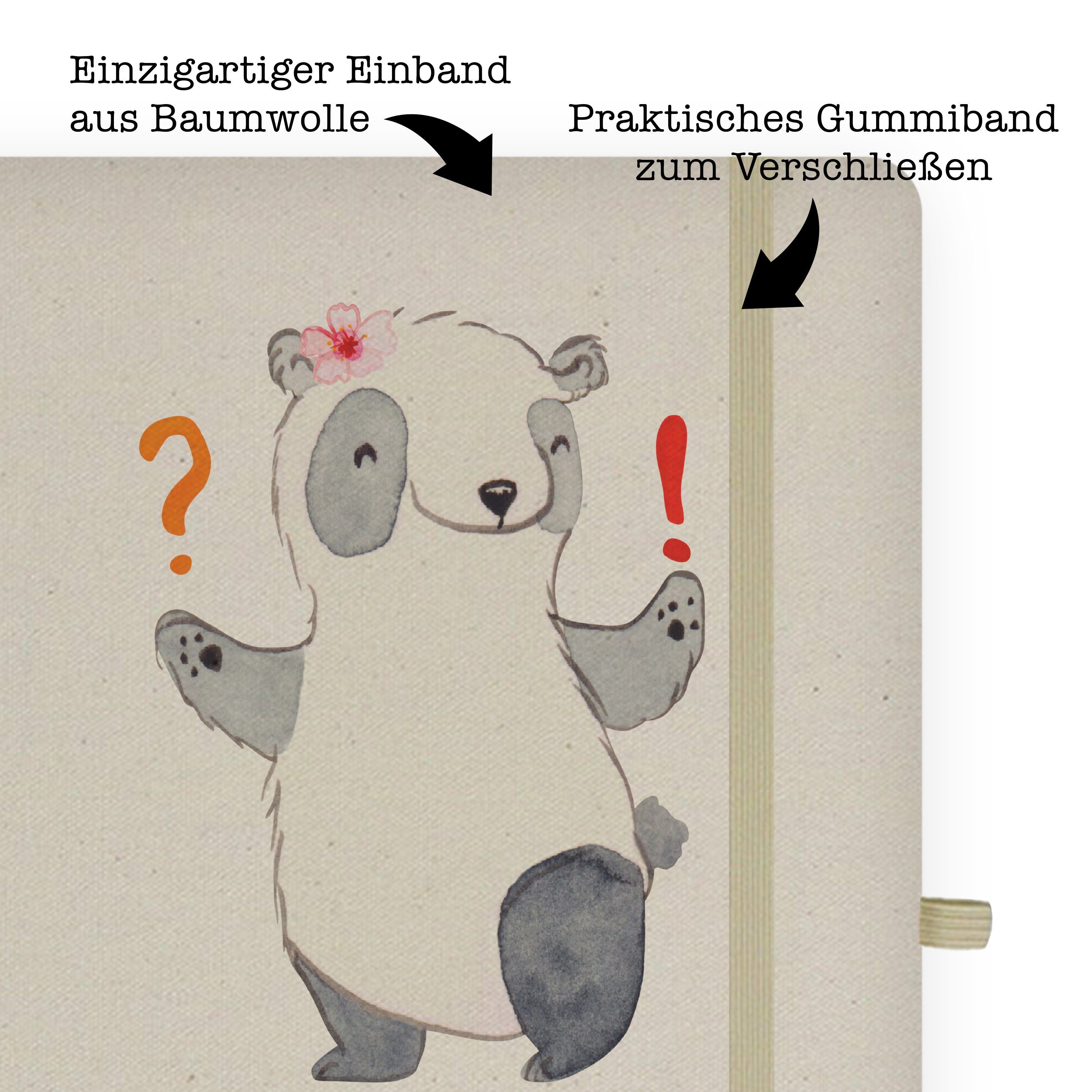 Mr. & Mrs. Panda mit Firma, Mr. Transparent - & Beraterin Geschenk, - Mrs. Finanzberaterin, Notizbuch Panda Herz